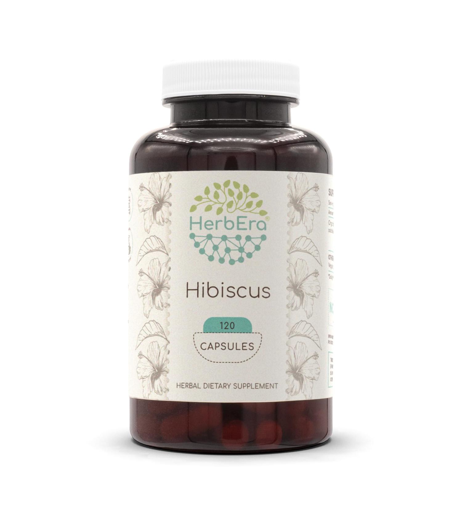 HerbEra Hibiscus 120 Capsules, 500 mg, Hibiscus Sabdariffa Dried Flower (120 Capsules) 120 Count (Pack of 1) - Buy Online on GoSupps.com