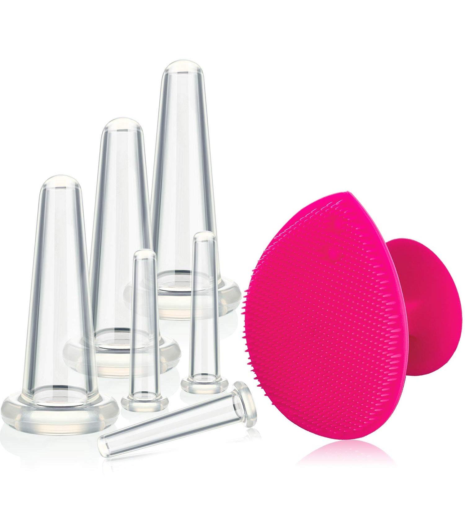 Silicone Facial Cupping Set - 7 Piece Anti-Aging Massage Kit for Body & Face Care - Buy Online on GoSupps.com