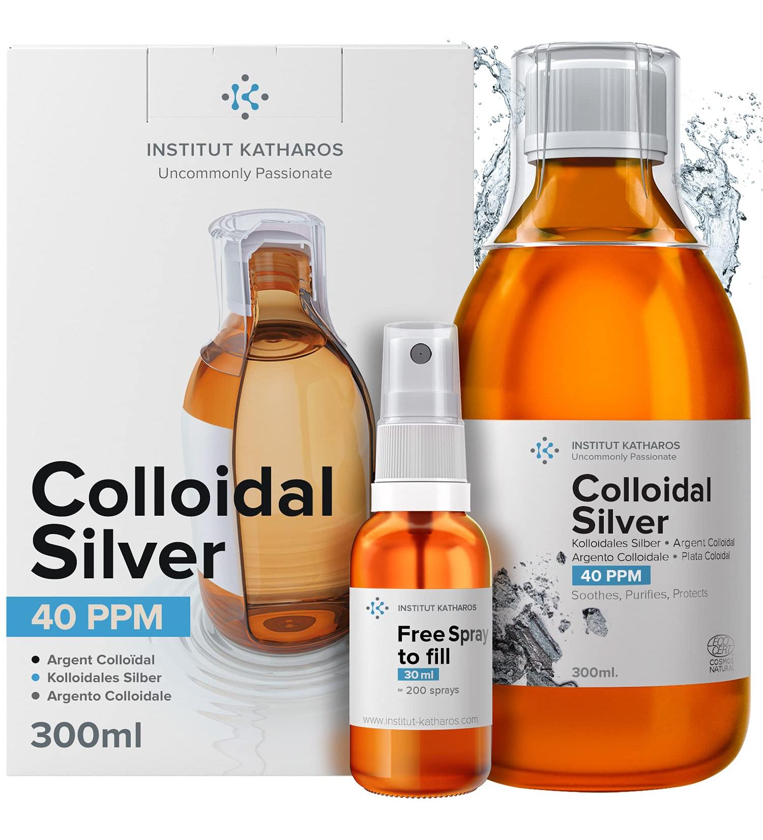 Premium Colloidal Silver 40ppm 300mL + Free Spray Bottle & Ebook - Laboratory Certified Liquid Silver 330ml - Buy Online on GoSupps.com