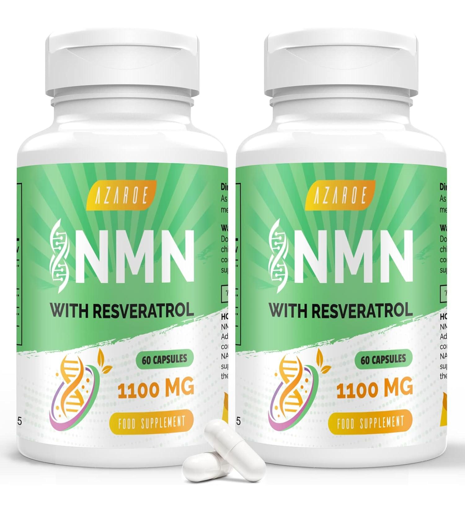 azaroe NAD+ Trans-Resveratrol 1100mg - Pack of 2 - 60 Capsules - Buy Online on GoSupps.com