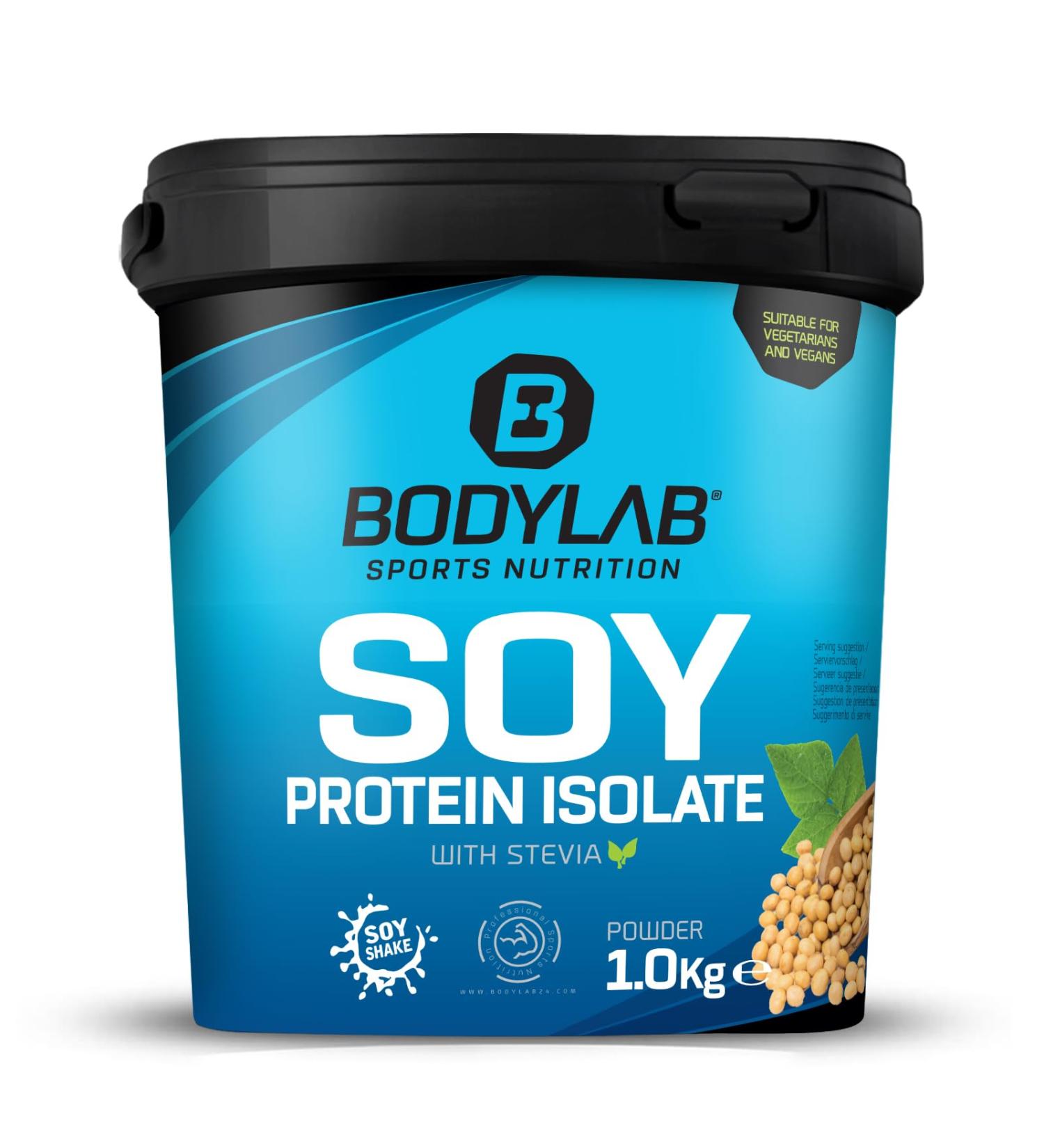 BODYLAB24 SOJA Protein Isolate Vanilla 1000g - High Protein Soy Isolate for Muscle Building | Low Fat & Carbs | Purely Plant-Based Protein - Buy Online on GoSupps.com
