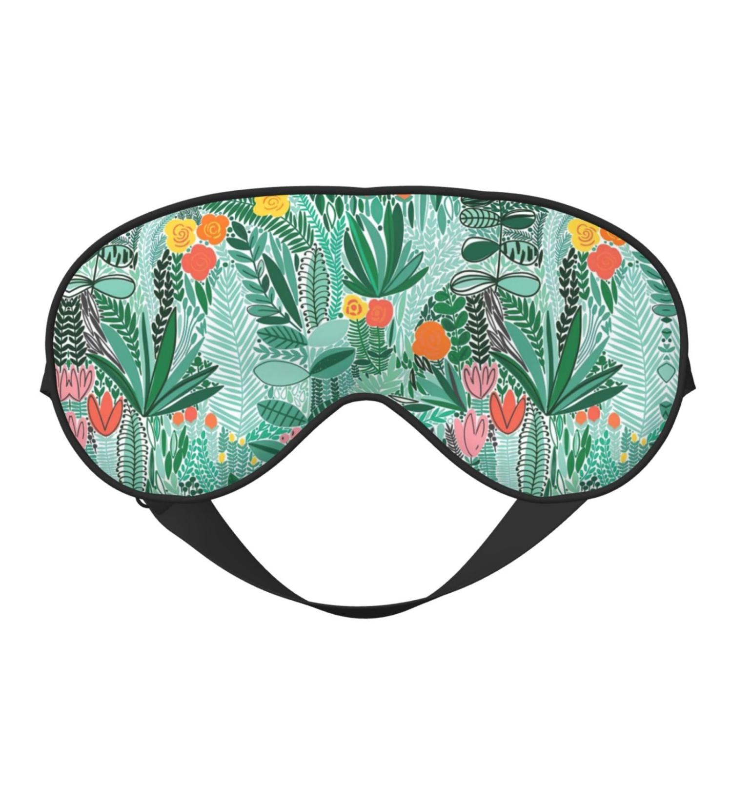 Tropical Flora Sleep Mask - Adjustable Blindfold for Travel & Meditation | Soft Breathable & Relaxing Eye Mask - Buy Online on GoSupps.com