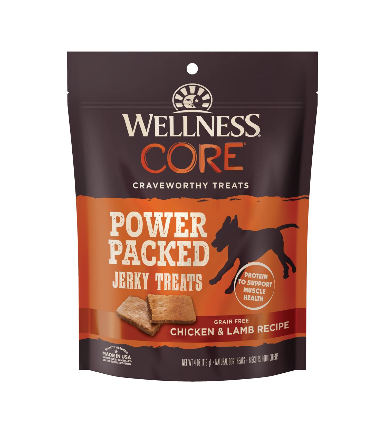 Wellness CORE Pure Rewards Chicken & Lamb Jerky Bites - Grain-Free Dog Treats, 4 oz - Buy Online on GoSupps.com