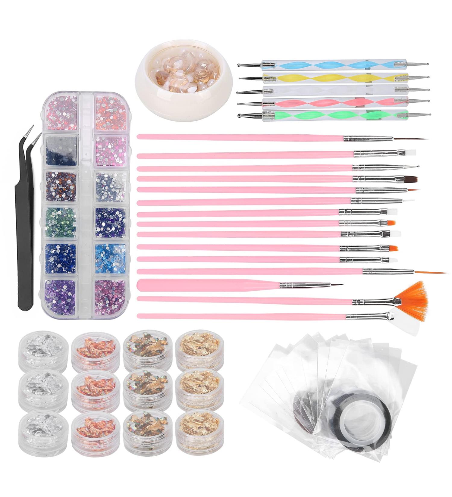 Nail Art Tool Set Nail Art Kit Nail Decoration Nail Art Brush Nail Rhinestones Nail Art Decoration Supplies for Nail Art Salon for Household - Buy Online on GoSupps.com