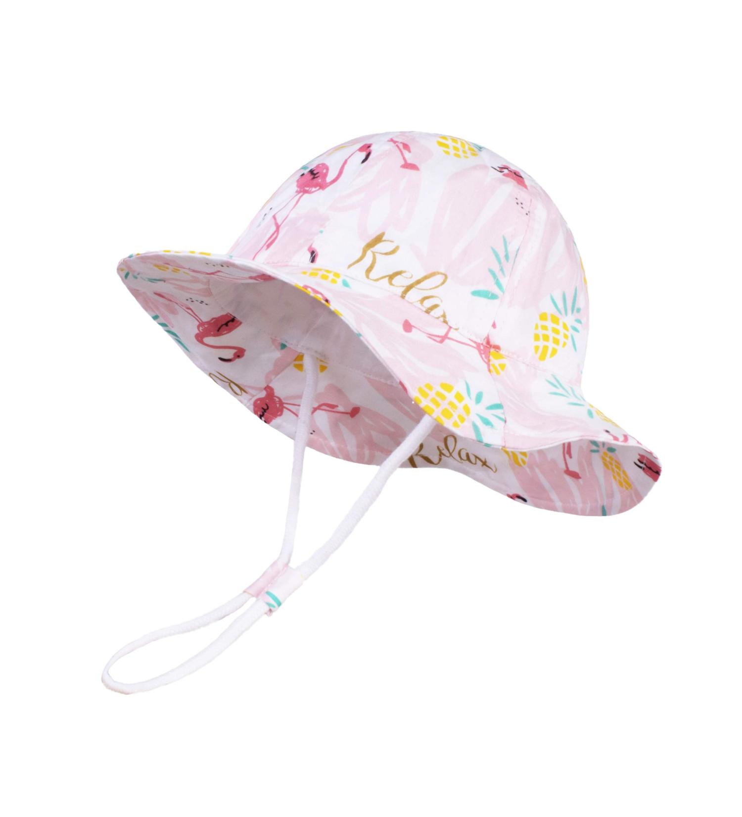 LANGZHEN Baby Girls Beach Sun Hat with Chin Strap - Flamingo Pink, 6-12 Months - Buy Online on GoSupps.com