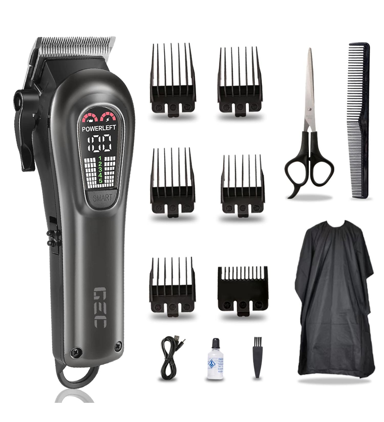 GEC Smart Hair Clipper for Men - Rechargeable Low Noise 5-Mode Professional Hair Trimmer Kit with Auxiliary Light - Buy Online on GoSupps.com