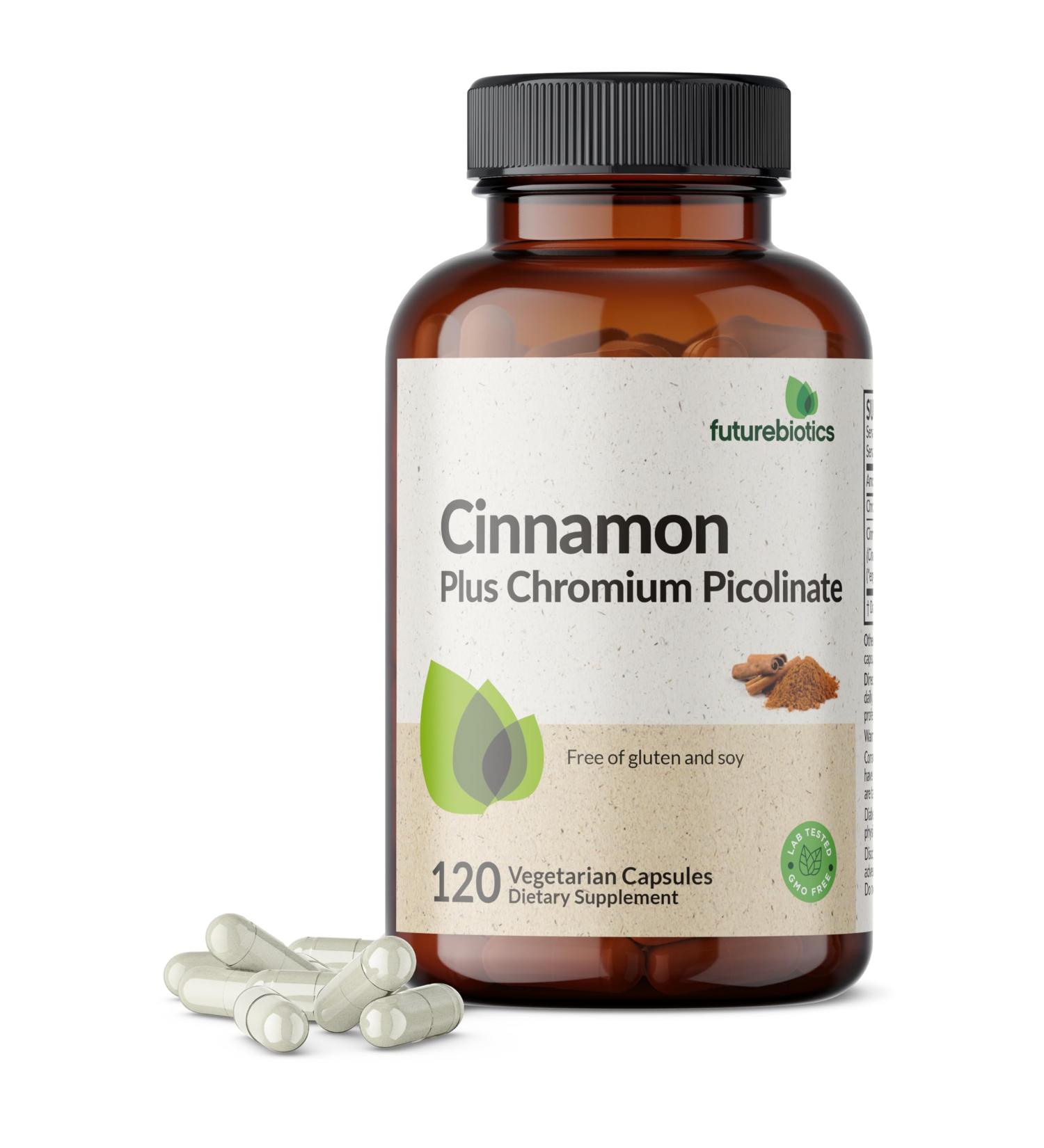 Futurebiotics Cinnamon Plus Chromium Picolinate Supplement High Potency Chromium Non-GMO 120 Vegetarian Capsules 120 Count (Pack of 1) - Buy Online on GoSupps.com