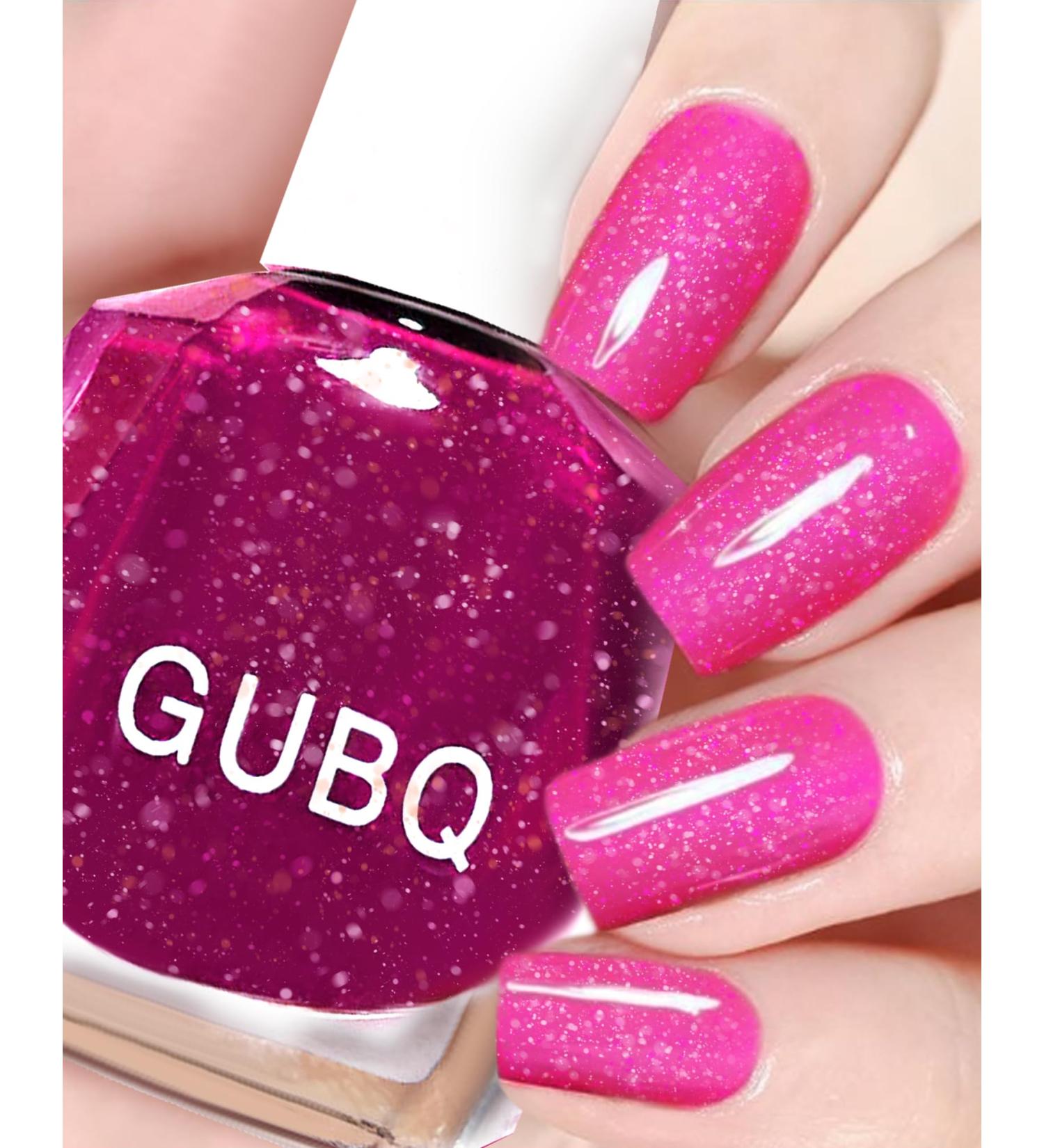 Quick Dry Hot Pink Gel Polish - 12ml Barbie Pink Glitter Chrome Nail Polish | Bright Magenta Shimmer Soak Off Nail Art for Women & DIY Manicure - Buy Online on GoSupps.com