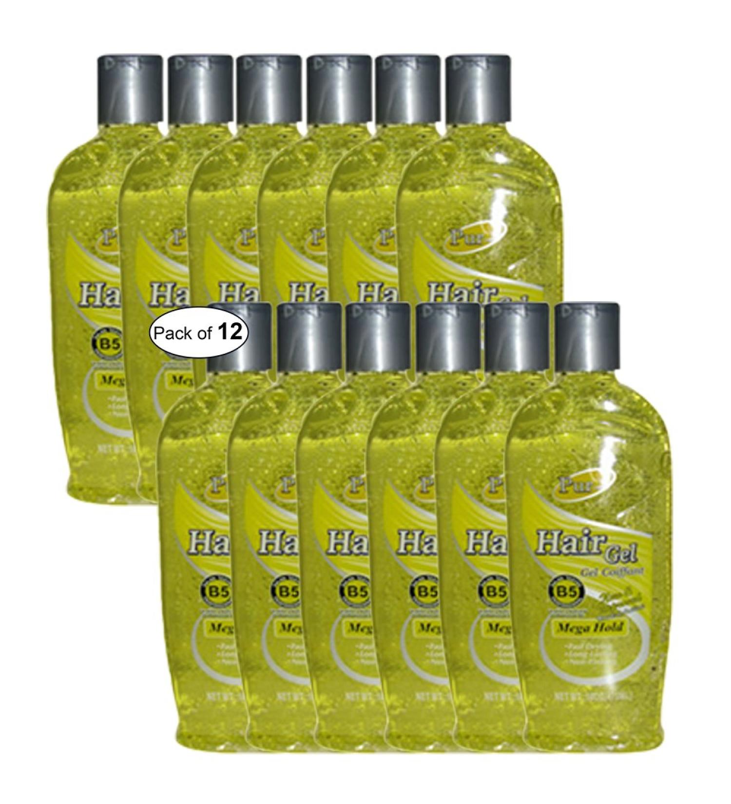 Hair Gel Mega Hold(473ml) (Pack of 12) by Purest