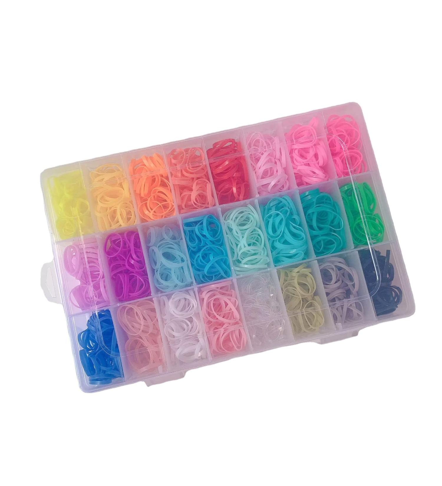 YEEPSYS Hair Rubber Bands  Mini Hair Elastics Colorful Hair Ties Small Tiny Ponytail Bands Stretch Elastics for Girls Women Braiding Hair Accessories