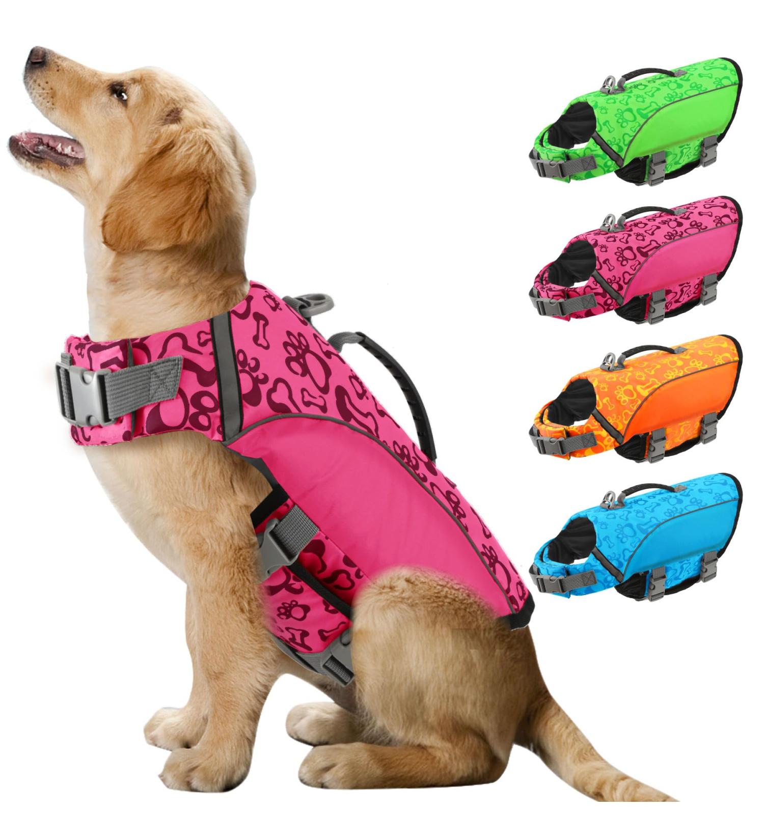 Alagirls Pink Dog Life Jacket for Swimming & Beach | Costume for Small Dogs (Chest 47-61cm) - Ideal for Safety & Fun! - Buy Online on GoSupps.com