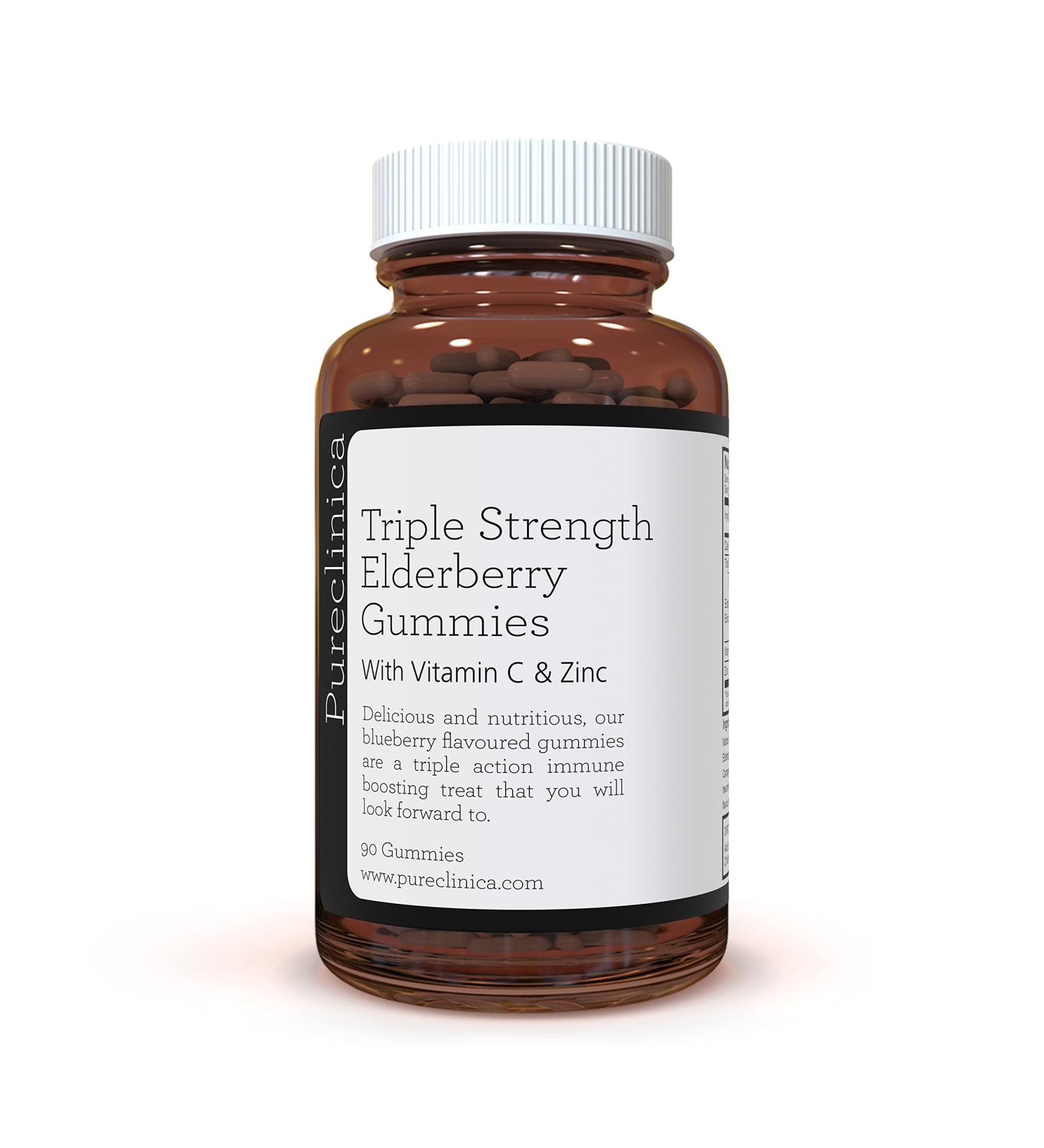 Triple Strength Immune Support - Elderberry Gummies with Vitamin C & Zinc | 90 Gummies - Buy Online on GoSupps.com