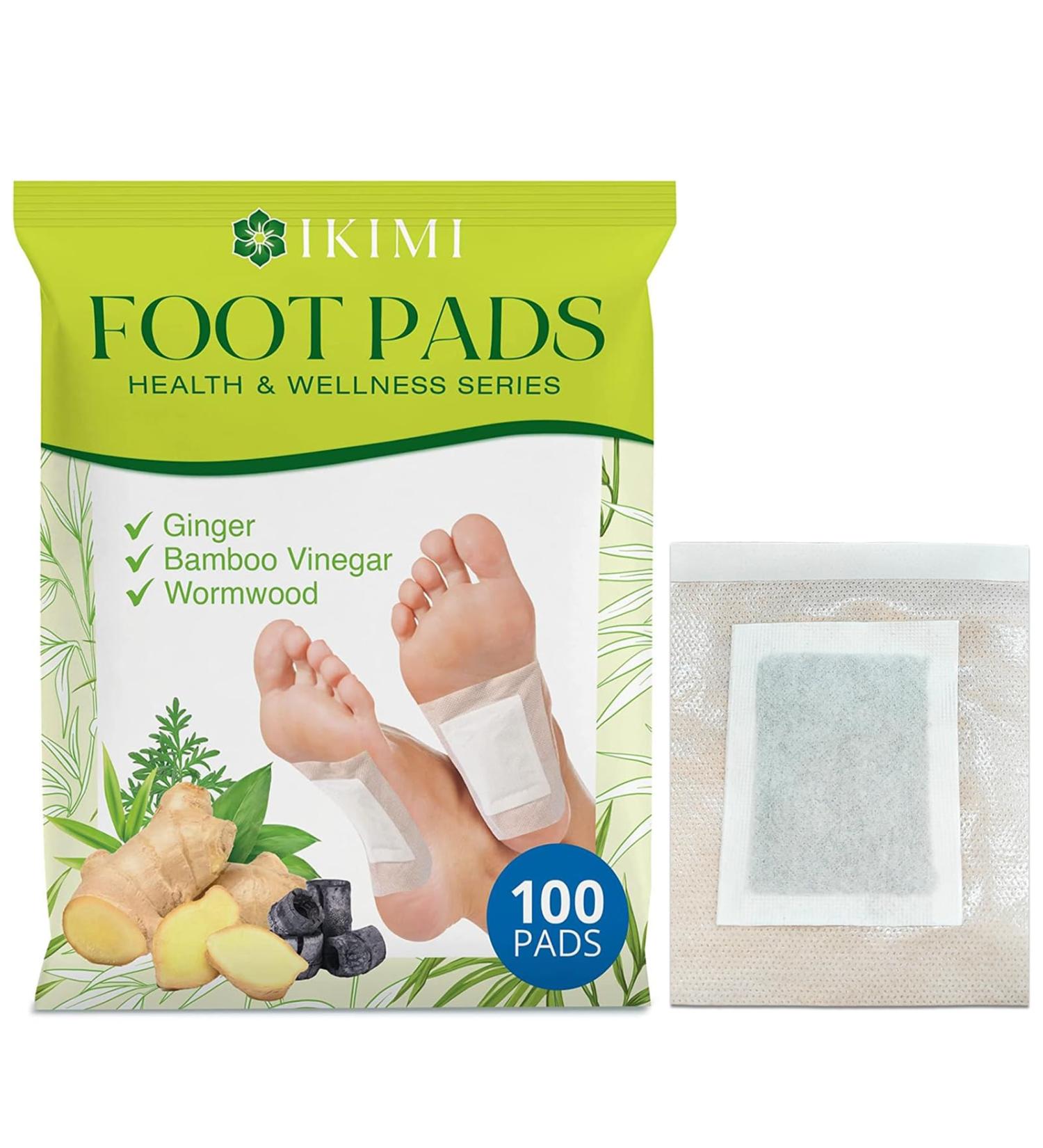 100 Ginger Foot Pads - Sleep Aid Stress Relief & Deep Cleansing with Bamboo Vinegar & Charcoal - Buy Online on GoSupps.com