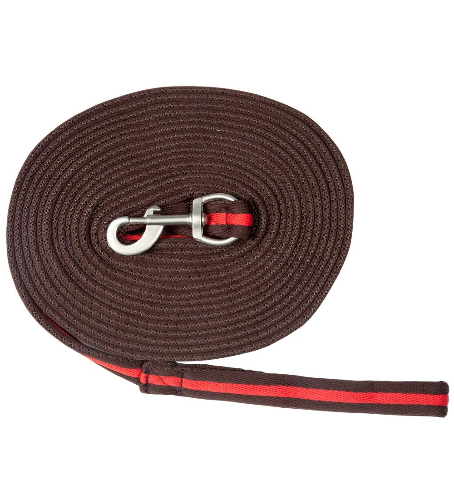 Pfiff 101196 Soft Lunge Line - 8.2m Red-Brown with Swivel Snap Hook | International Shipping Available - Buy Online on GoSupps.com