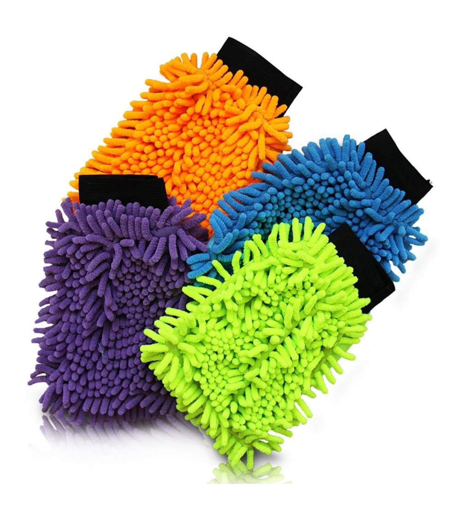 4x Microfiber Cleaning Gloves - Durable Reusable & Ideal for All Surfaces | International Shipping Available - Buy Online on GoSupps.com