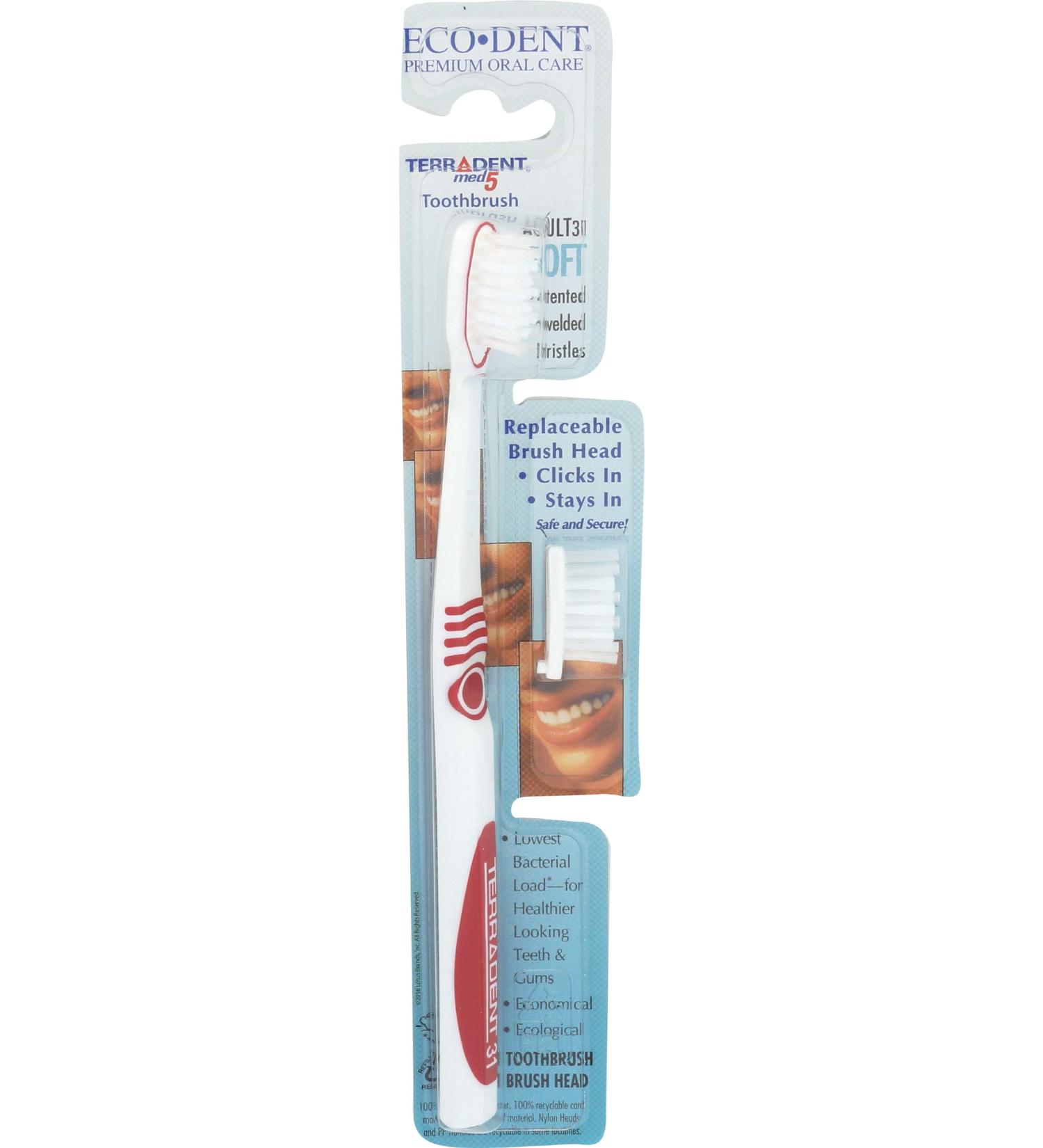 Terradent Adult Soft Toothbrush + Refill Kit - 0 Plastic-Free, Eco-Friendly Option - Buy Online on GoSupps.com