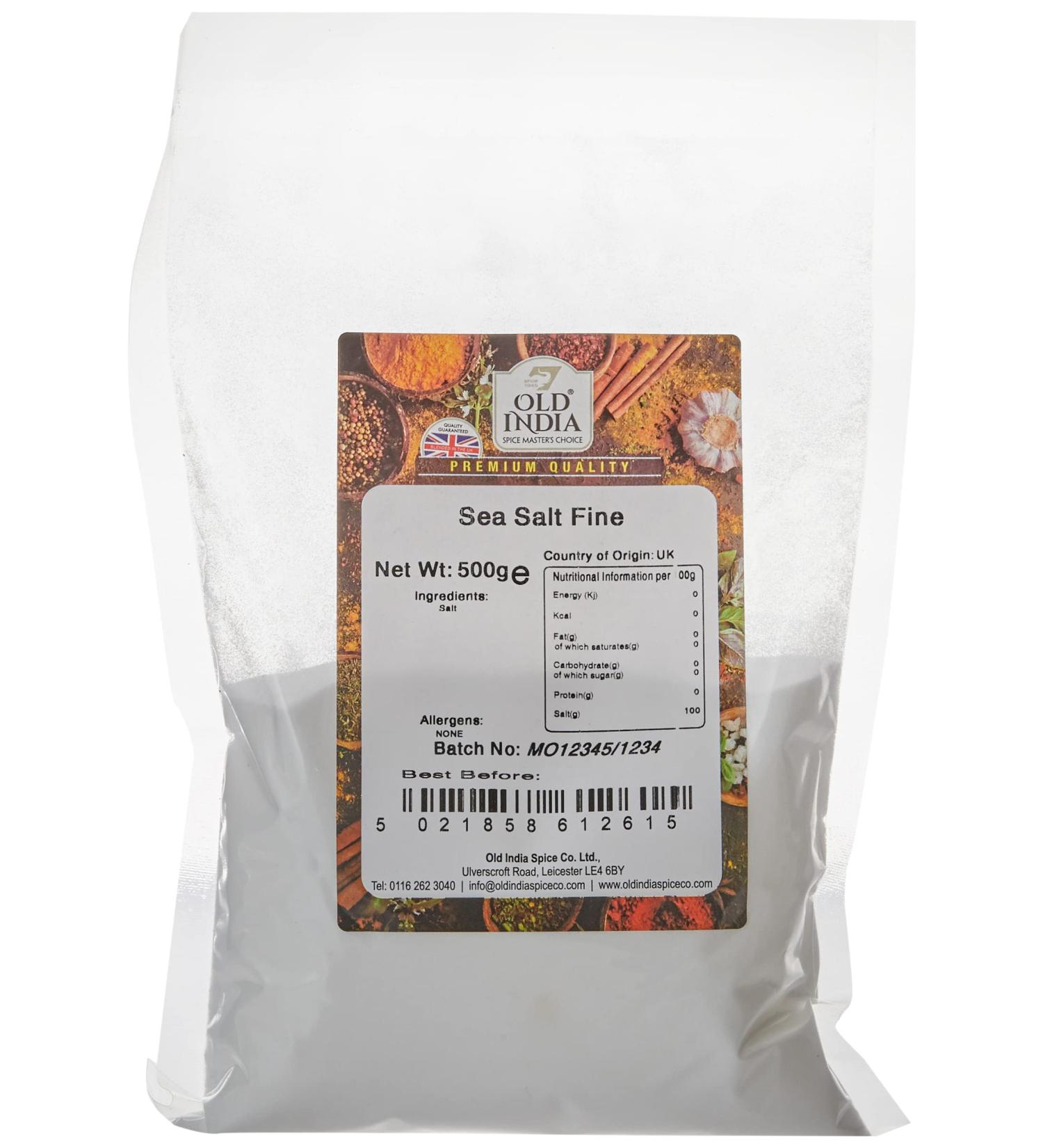 Old India Fine Sea Salt 500g - Pure and Natural Salt for Cooking and Seasoning - Buy Online on GoSupps.com