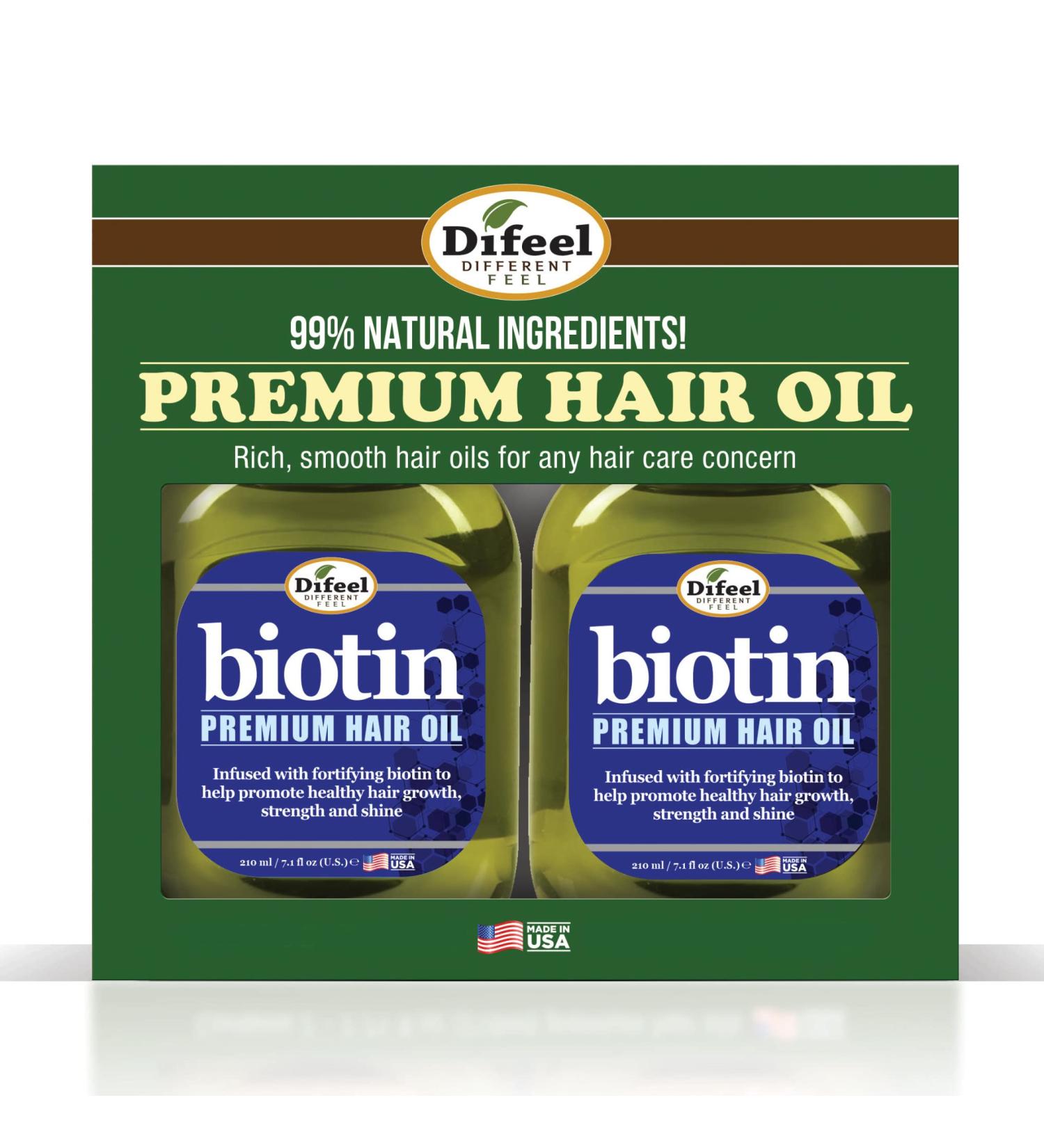 Difeel Premium Biotin Hair Oil Gift Set - 7.1 oz Deluxe 2-PC | Best for Healthy Hair Growth & Nourishment - Buy Online on GoSupps.com
