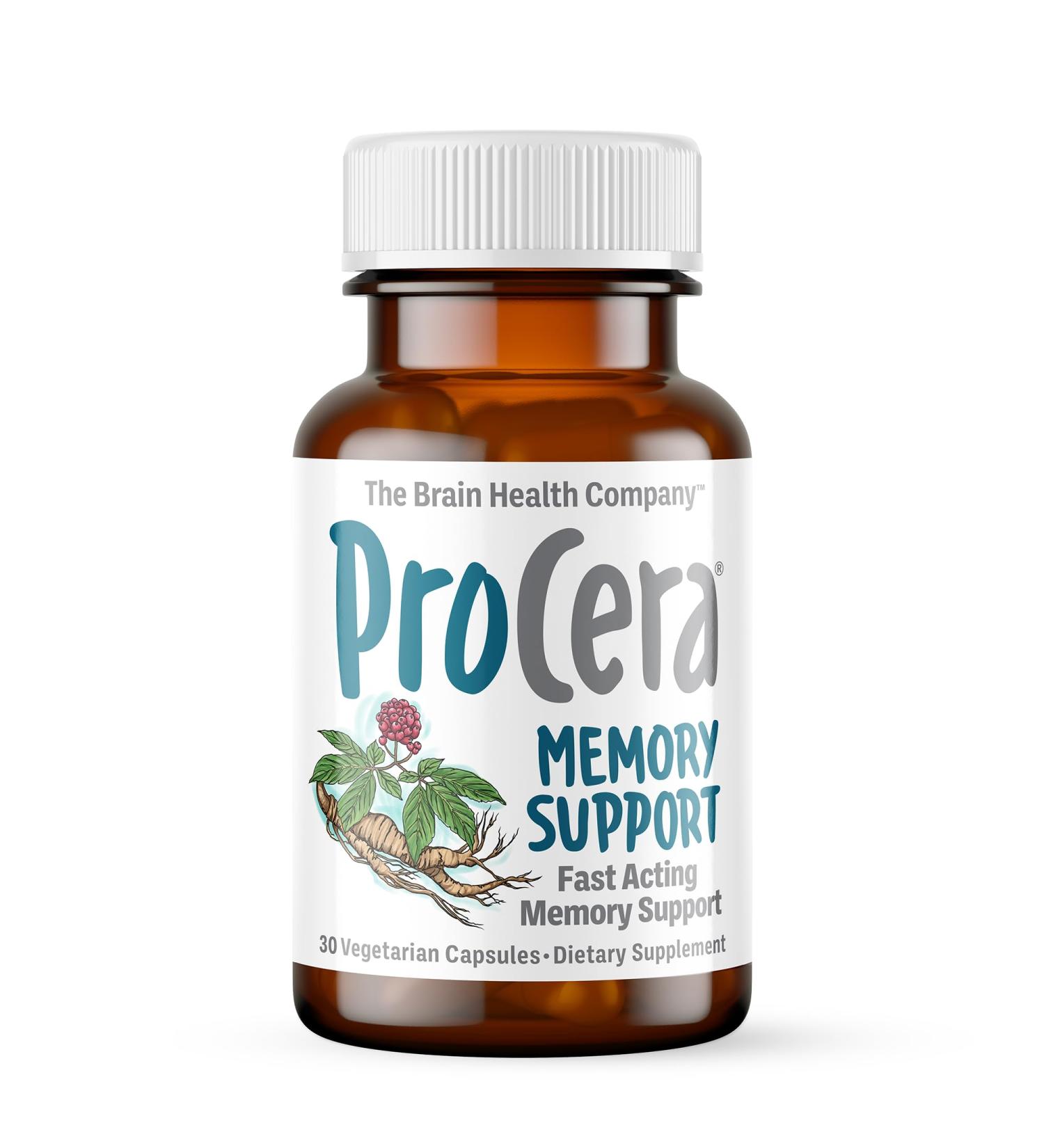 Procera Memory Support - Based on 60+ Ingredient Studies - Boost Mental Performance - Clarity - Mood Stability - Stress - Mental Fatigue - Adaptogens - Ginseng - Ginkgo Biloba - 30 Count - Buy Online on GoSupps.com
