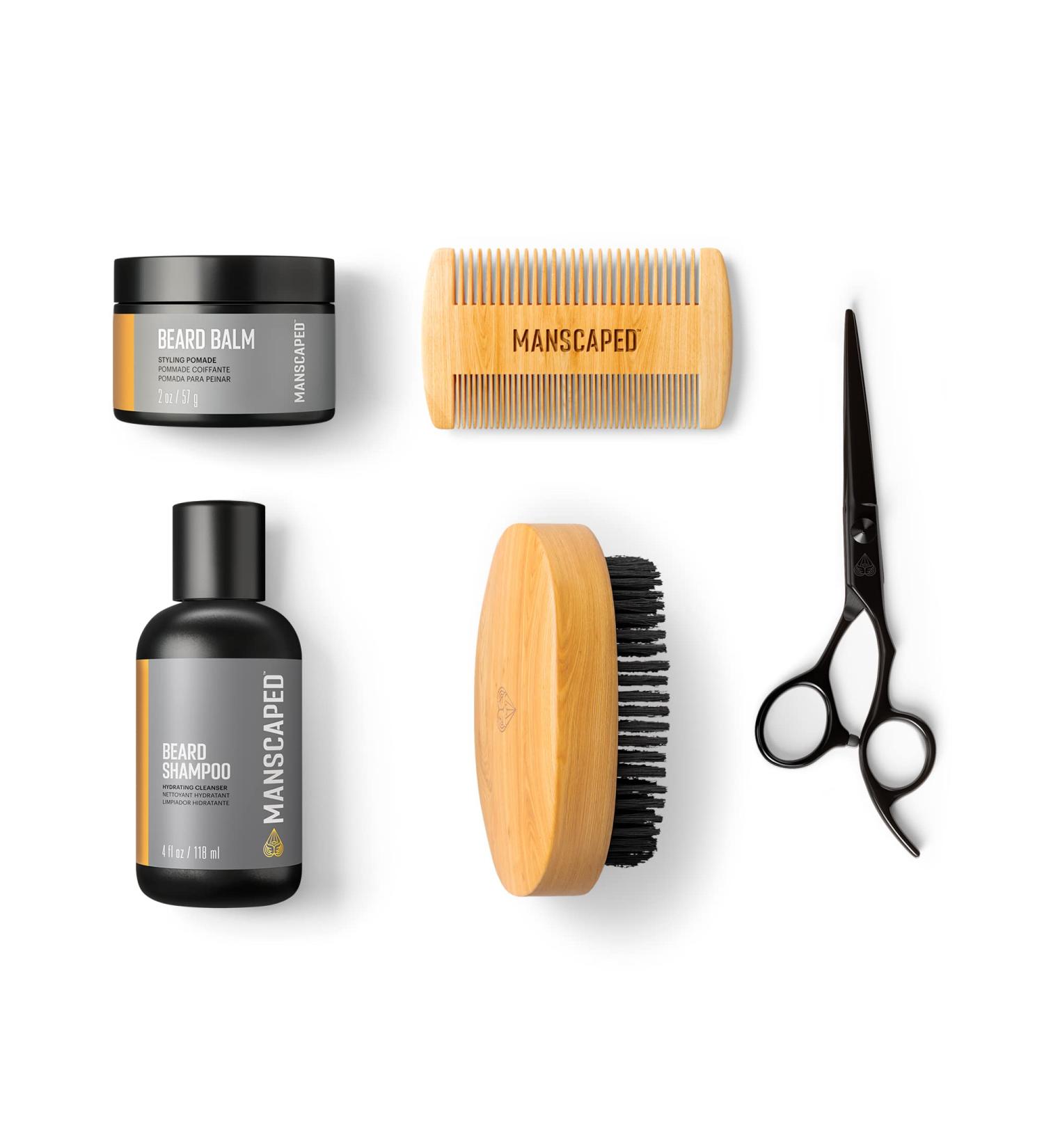 MANSCAPED Beard Care Kit - Premium Shampoo, Balm, Brush, Comb & Scissors - Buy Online on GoSupps.com