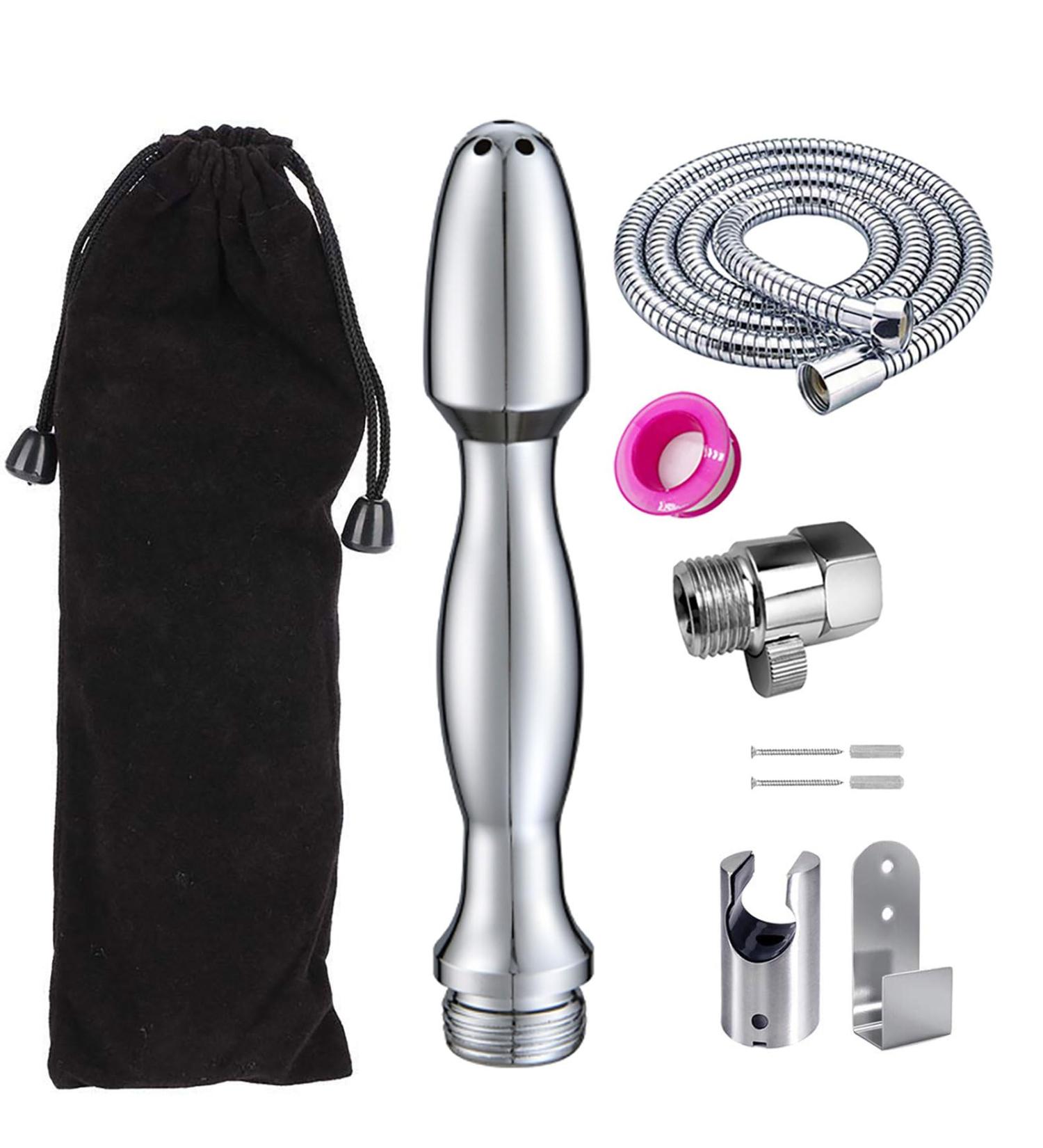 Shower Douche Enema Kit - 7 Holes Deep Cleaning System with Hooks Regulator & 59" Hose | International Shipping - Buy Online on GoSupps.com