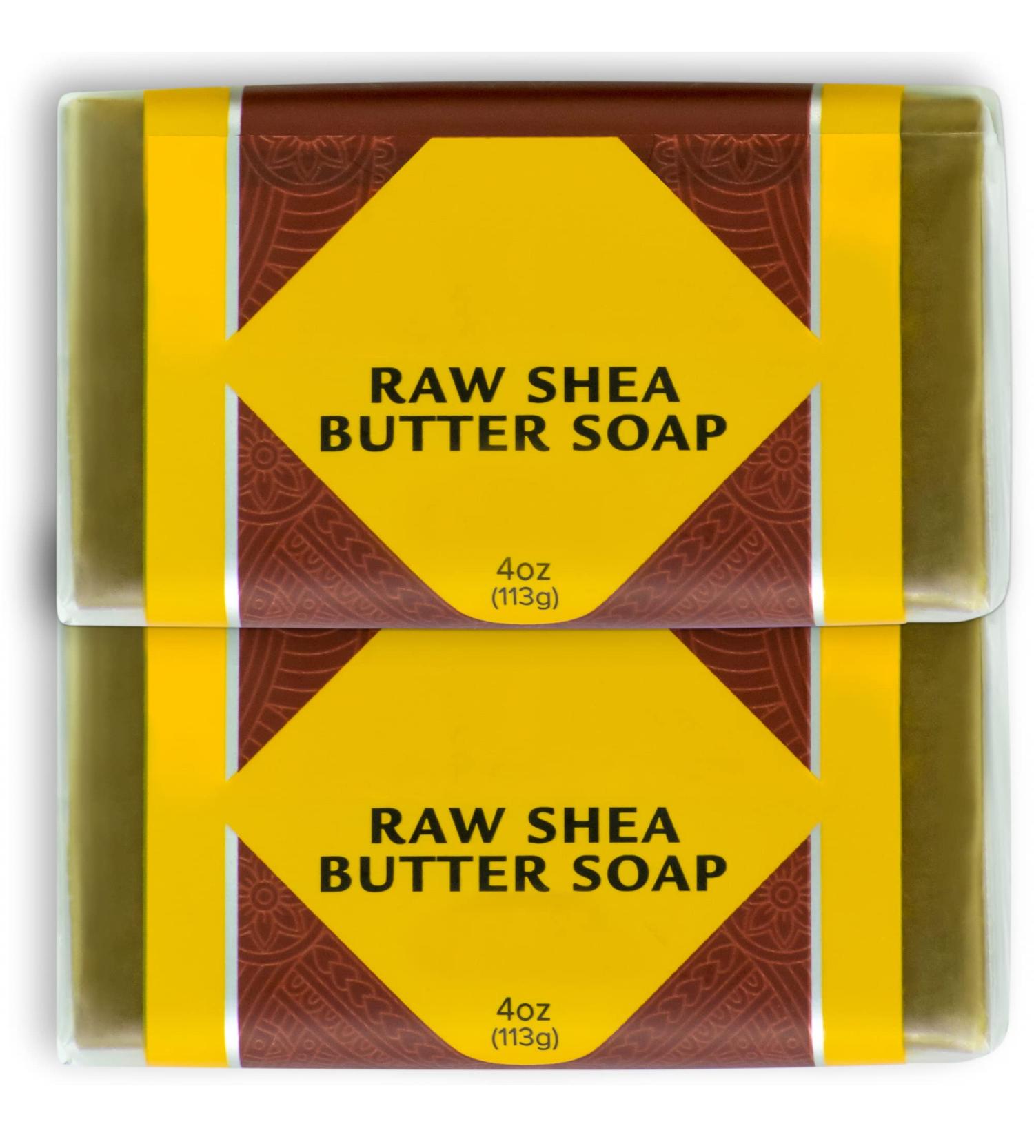 R-NEU Raw Shea Butter Soap Bar with Rosemary For All Skin Types Natural Face & Body Wash 4 oz Each (2 Pack) 1 Count (Pack of 2)