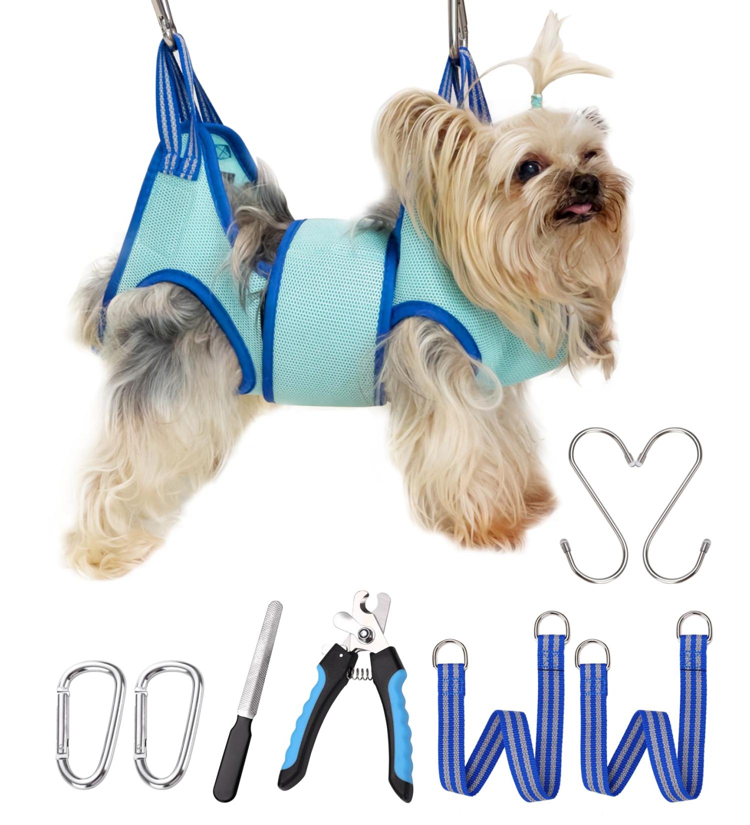 Buy Kkiimatt Pet Care Hammock for Small Dogs - Dog Hinge Trim with Nail Clipper & Hooking Mat (XX-Small 3.5kg Max Turquoise) - International Shipping Available - Buy Online on GoSupps.com