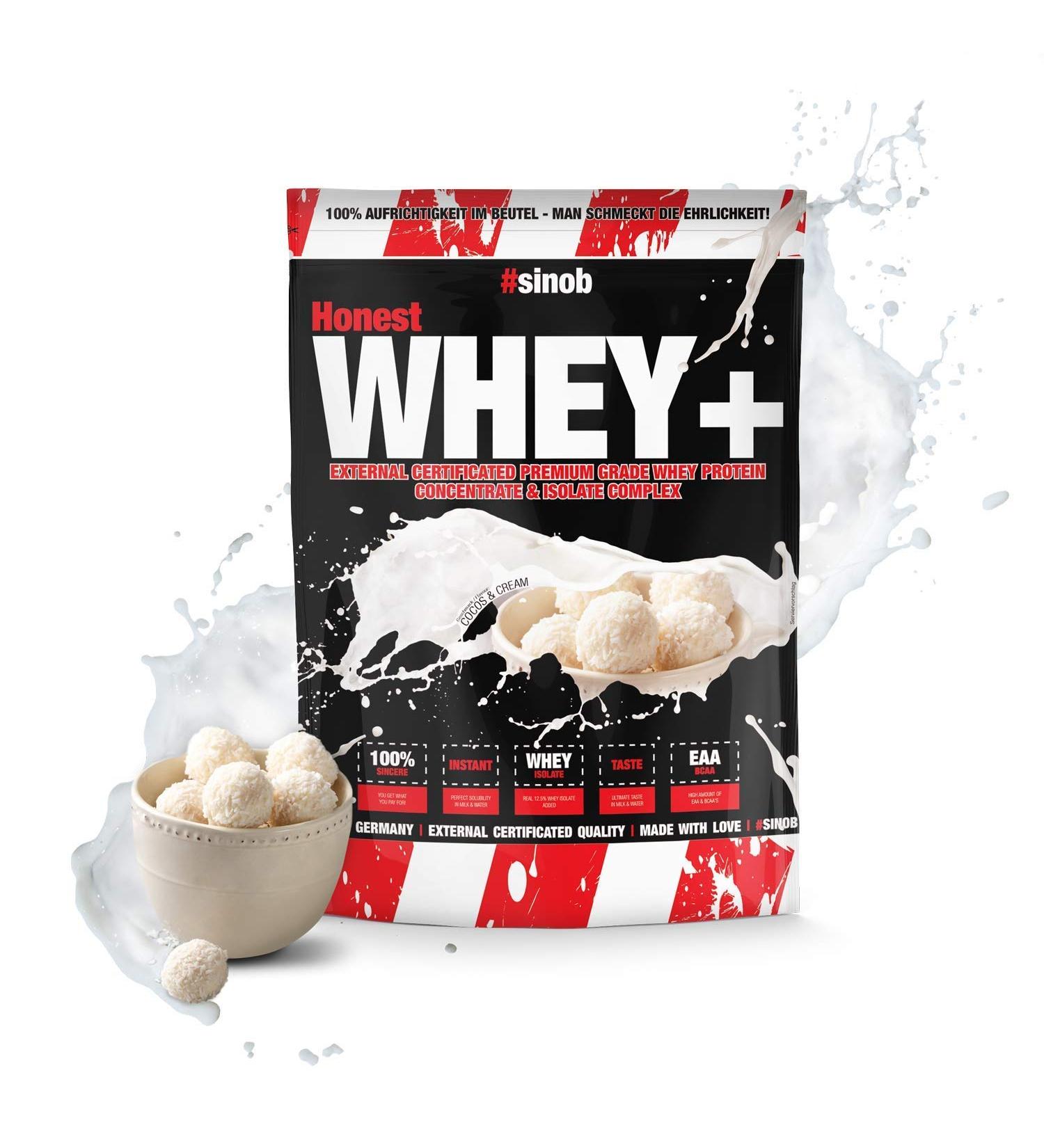 Honest Whey Protein Powder - Cocos & Cream 1000g | Instant Soluble Protein with EAA & BCAA | 12.5% Isolates from Fresh Pasture Milk - International Shipping Available - Buy Online on GoSupps.com