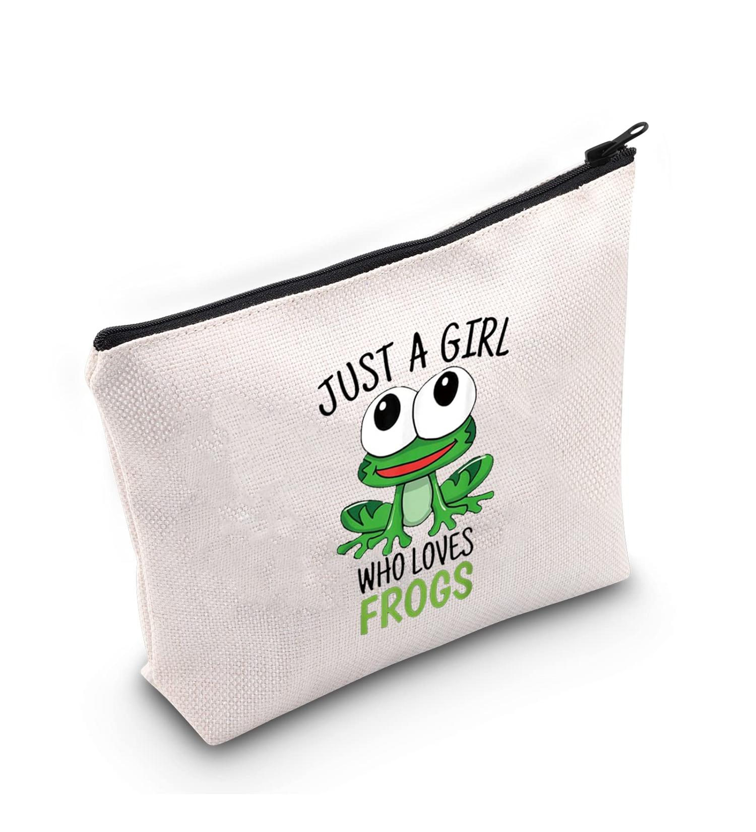 Levlo Funny Frog Cosmetic Bag | Perfect Gift for Frog Lovers & Makeup Enthusiasts | Cute Animal Design for Women & Girls - Buy Online on GoSupps.com