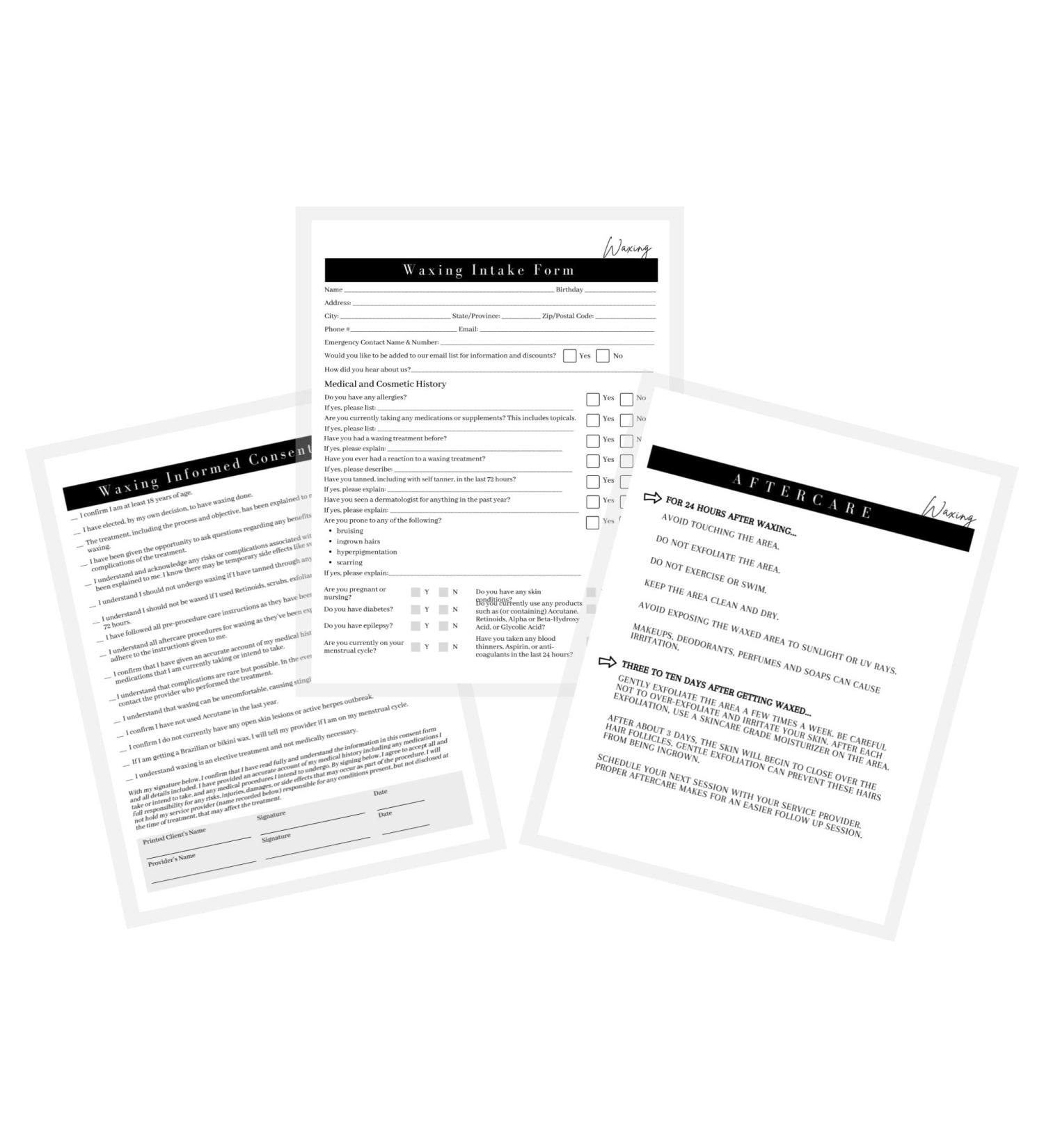 75 Wax Consumption & Post-Treatment Forms | A1 Size | Client Signature | 25 Intake 25 Constant 25 Follow-Up | International Shipping - Buy Online on GoSupps.com