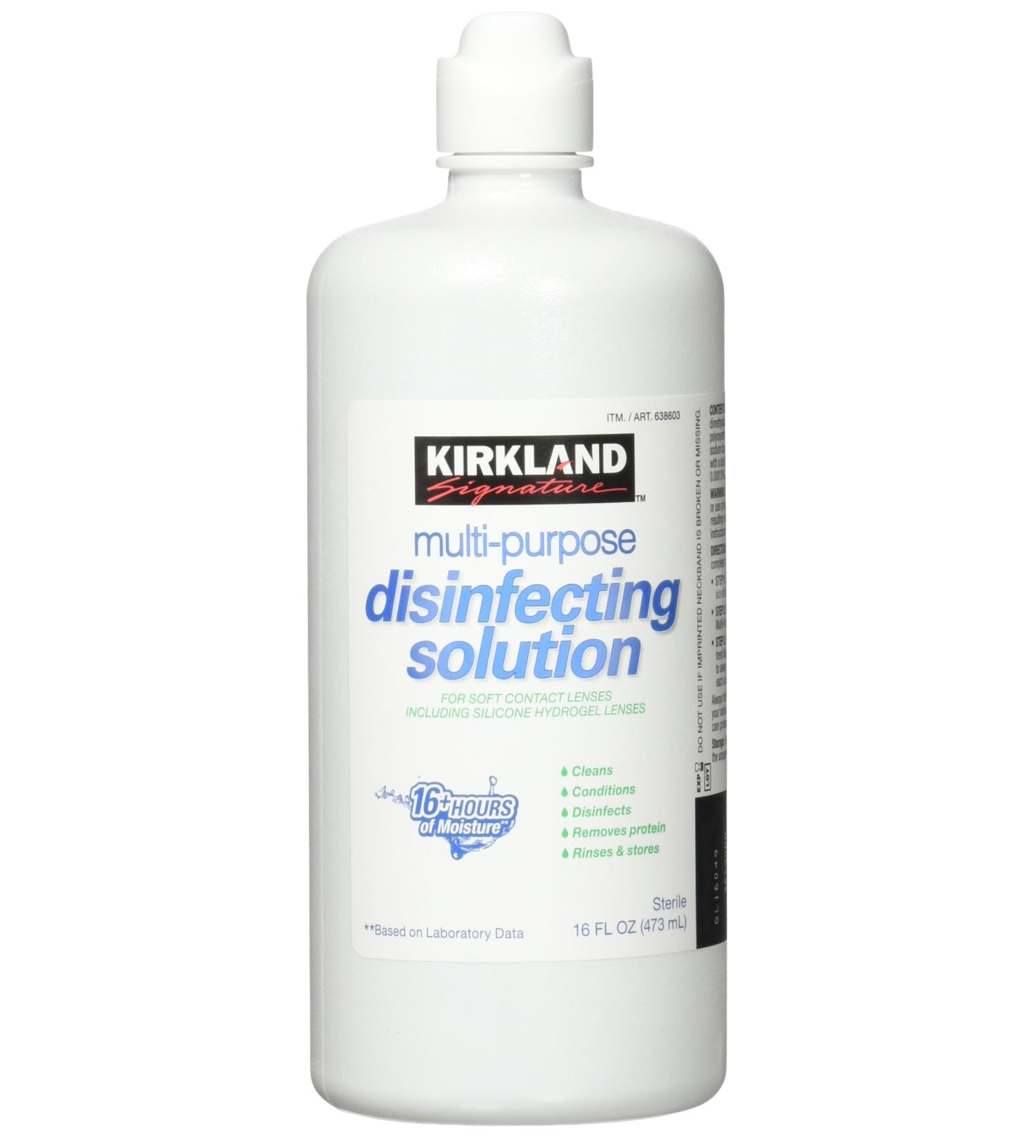 Kirkland Signature Multi-Purpose Disinfecting Solution for Soft Contacts - 3 Pack 16oz - Buy Online on GoSupps.com