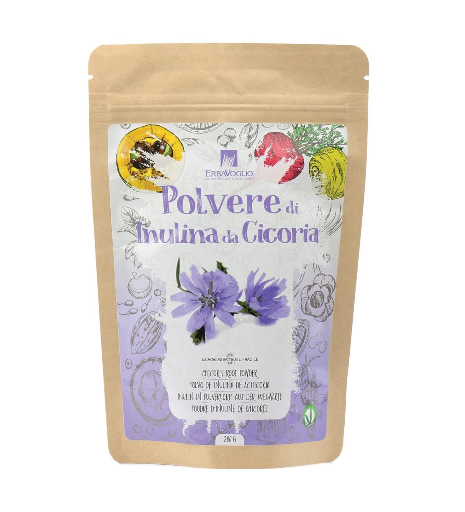  Erbavoglio Erbavoglio Chicory Inulin Powder - 200g - Conventional Food - Natural prebiotic fiber ideal for improving - Buy Online on GoSupps.com