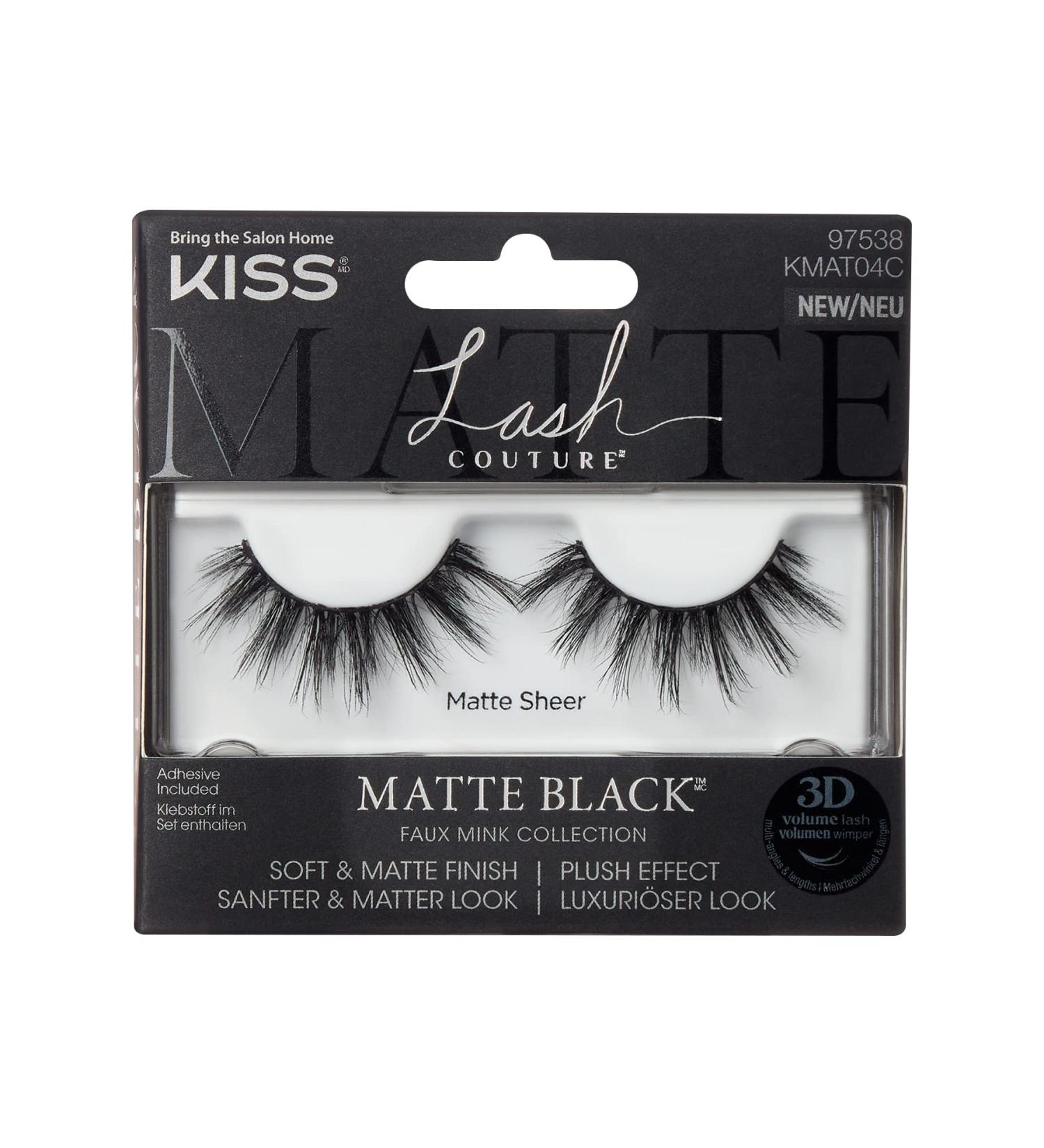 Kiss Lash Couture Matte Black Collection - Soft Faux Mink Eyelashes with Flexi Band & Glue | International Shipping - Buy Online on GoSupps.com