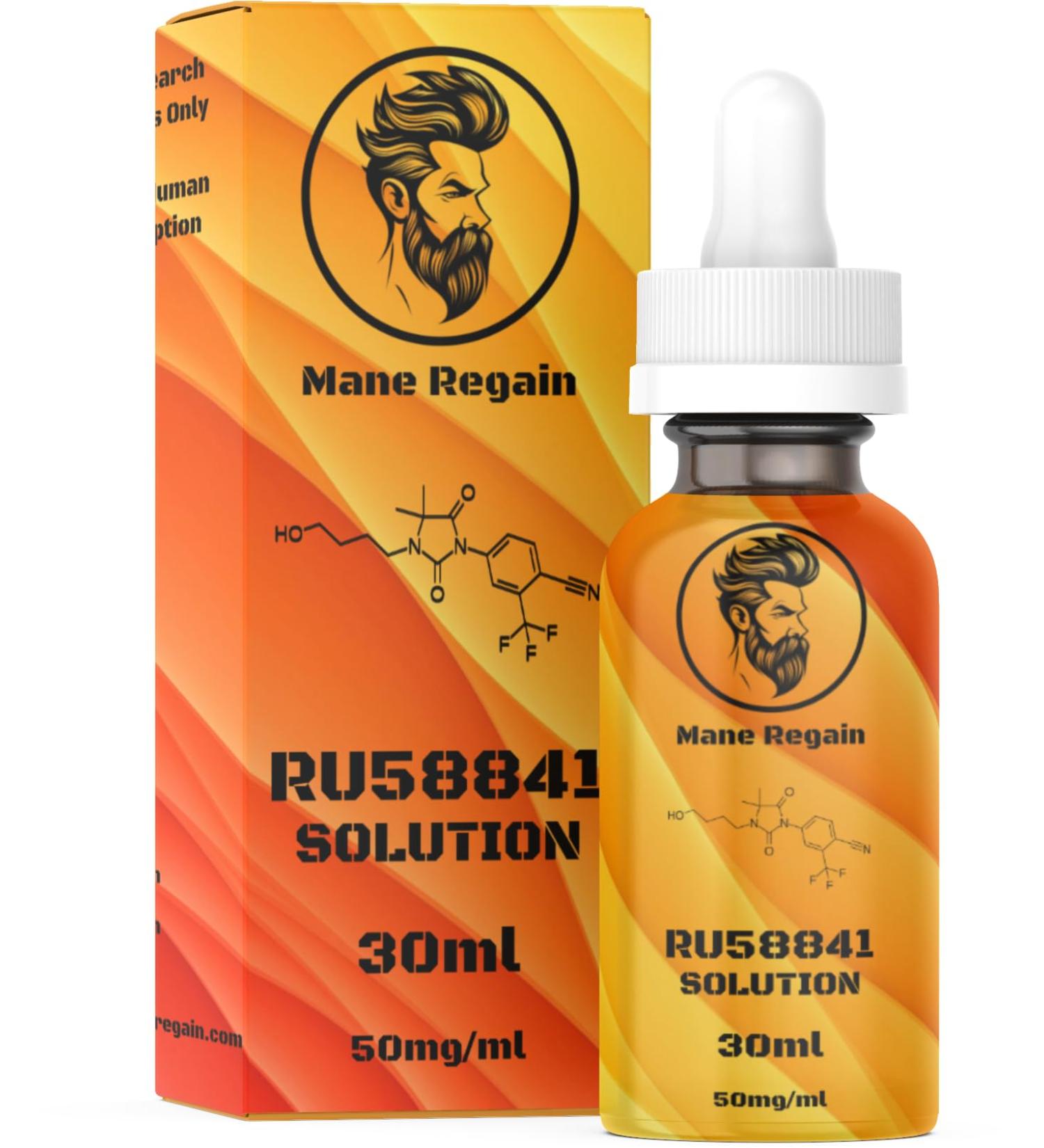 Mane Regain RU58841 5% Solution - DHT Blocker for Hair Loss - Promotes Regrowth & Prevents Baldness - 30ml - Buy Online on GoSupps.com