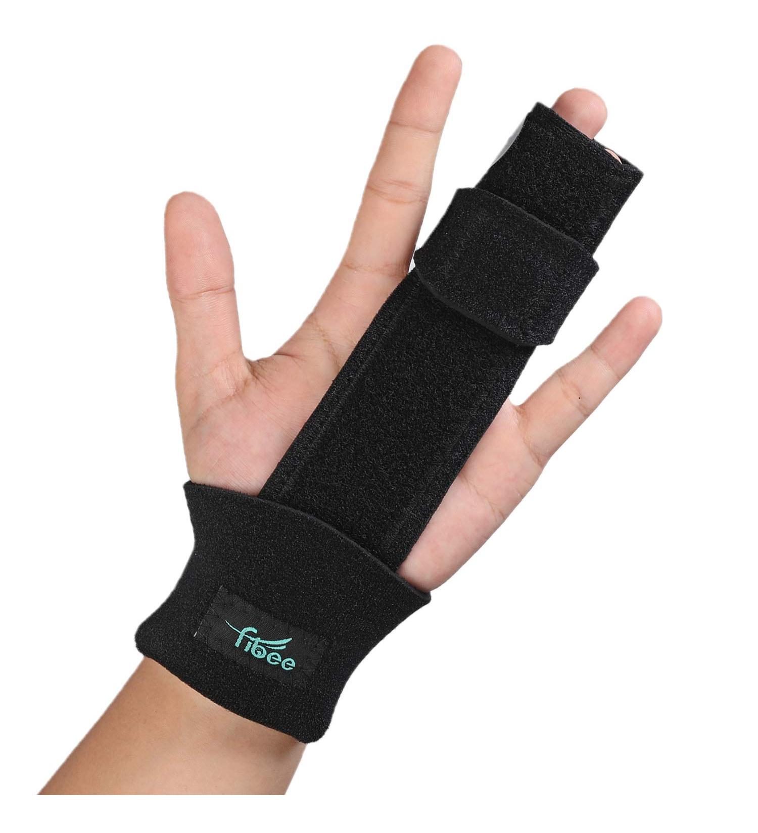 Adjustable Two Finger Splint for Trigger Finger Relief - Full Hand and Wrist Brace Support for Sprains, Mallet Injury, Arthritis - Metal Straightening Immobilizer - Size L/XL - Buy Online on GoSupps.com
