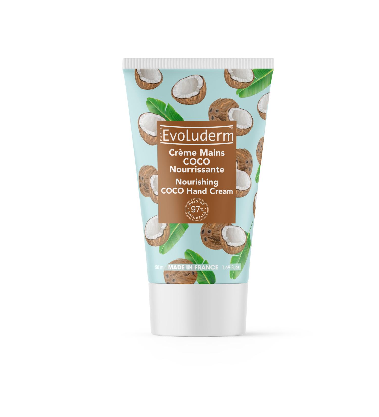 Evoluderm Evoluderm Coconut Hand Cream 97% Natural Origin 50 ml Made in France