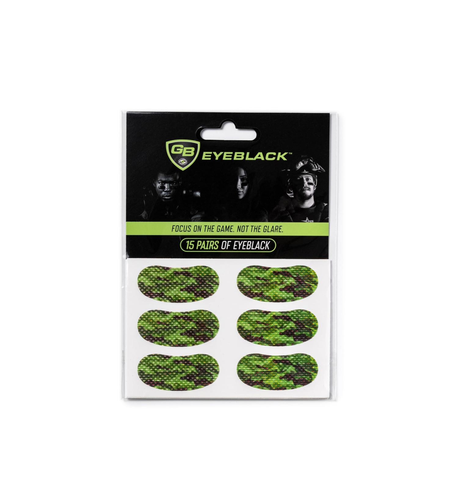 15 Pairs Breathable Eye Strips | Peel & Stick Athletic Eyeblack for Game Day | No Mess Stays On | Green Camo for Baseball Football Softball Lacrosse - Buy Online on GoSupps.com