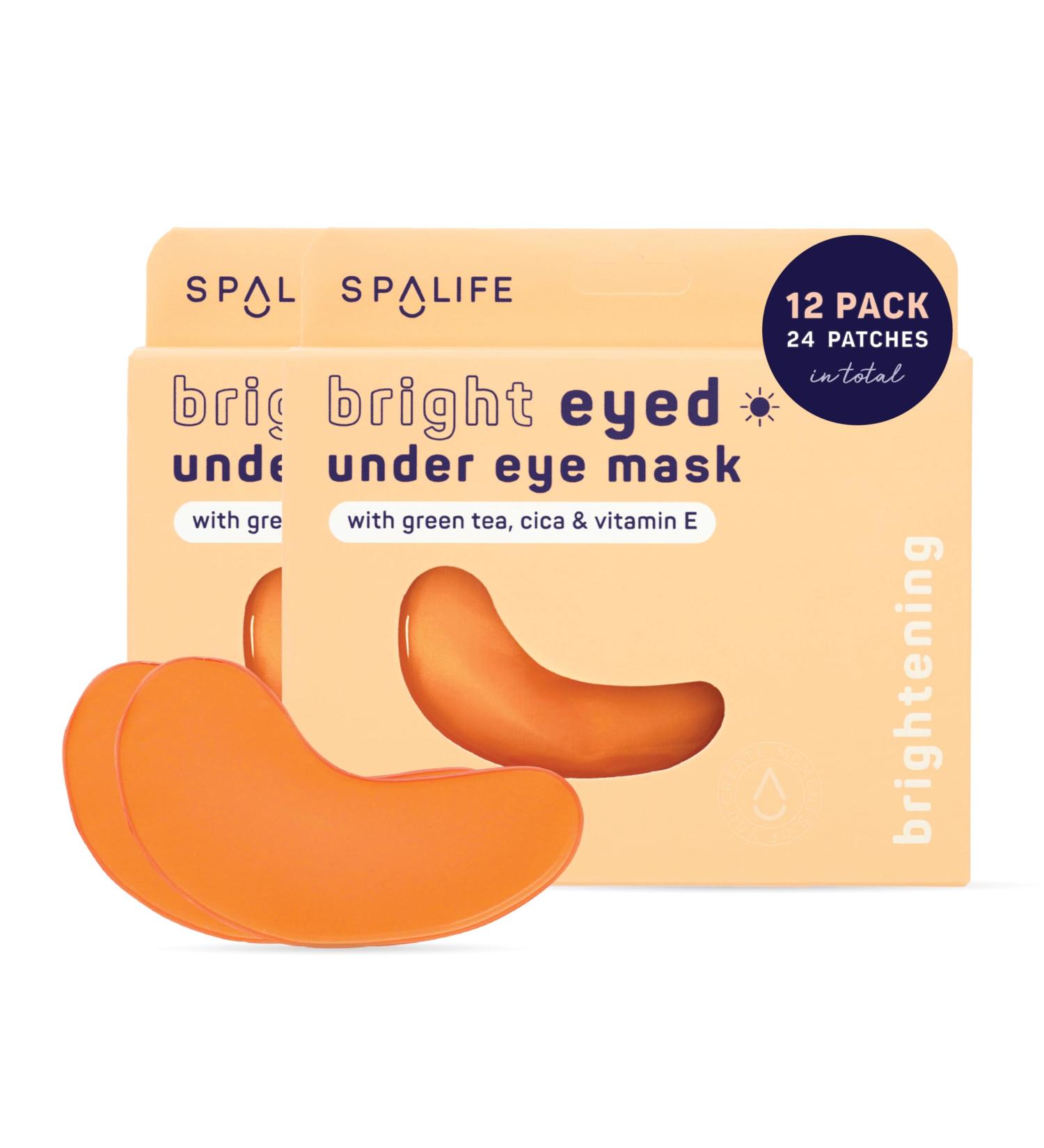 SpaLife Beauty Bright Eyed Hydrogel Eye Masks 24 Pairs for Dark Circles Puffiness & Dullness with Vitamin E & Green Tea 2-in-1 Skincare Solution - Buy Online on GoSupps.com