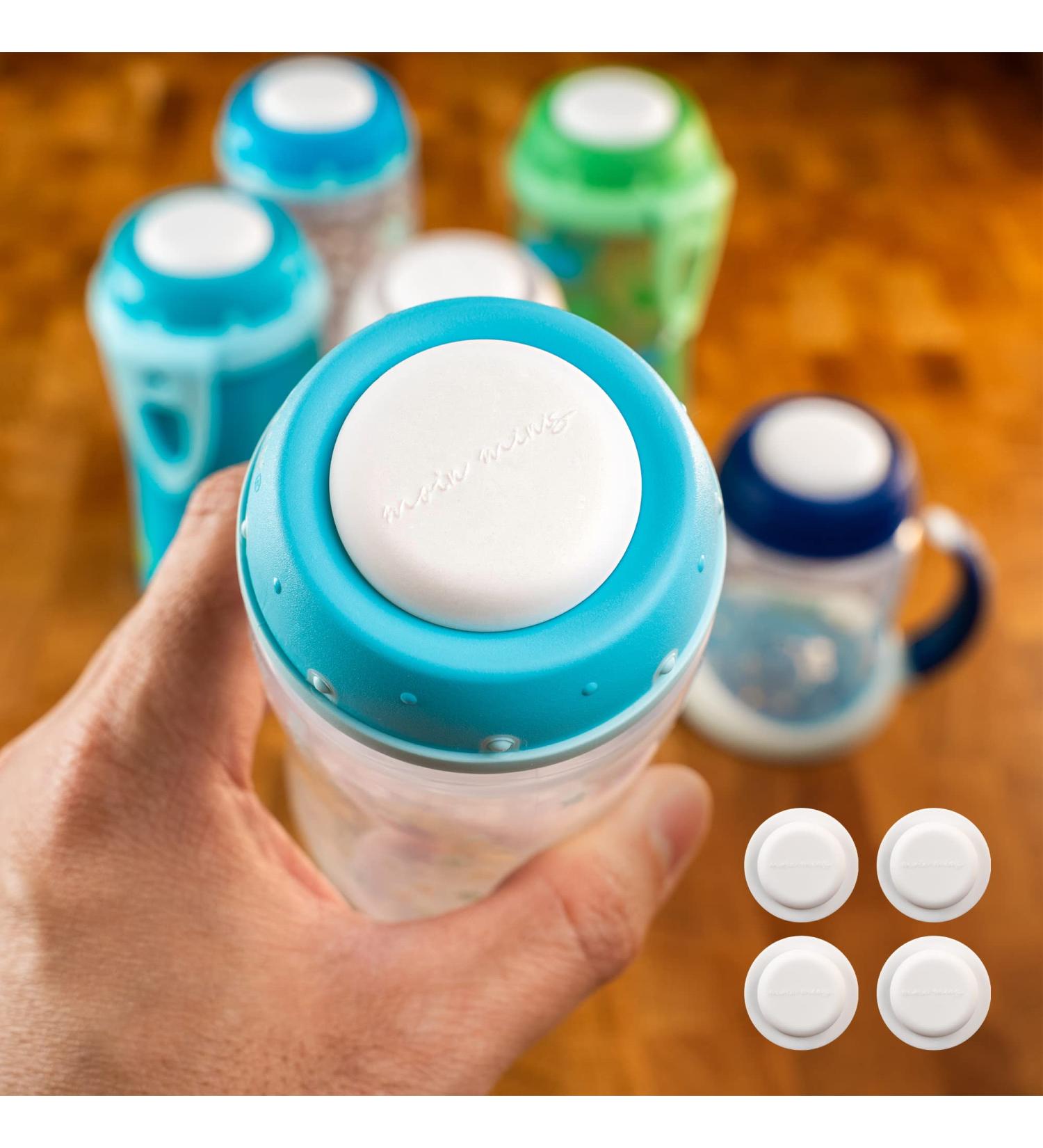 Buy Moin Minis 4 Set Claspic Lid Plates for NUK Bottles - Safe Hygienic Breast Milk Storage for Babies - Perfect for On-The-Go - White - Buy Online on GoSupps.com