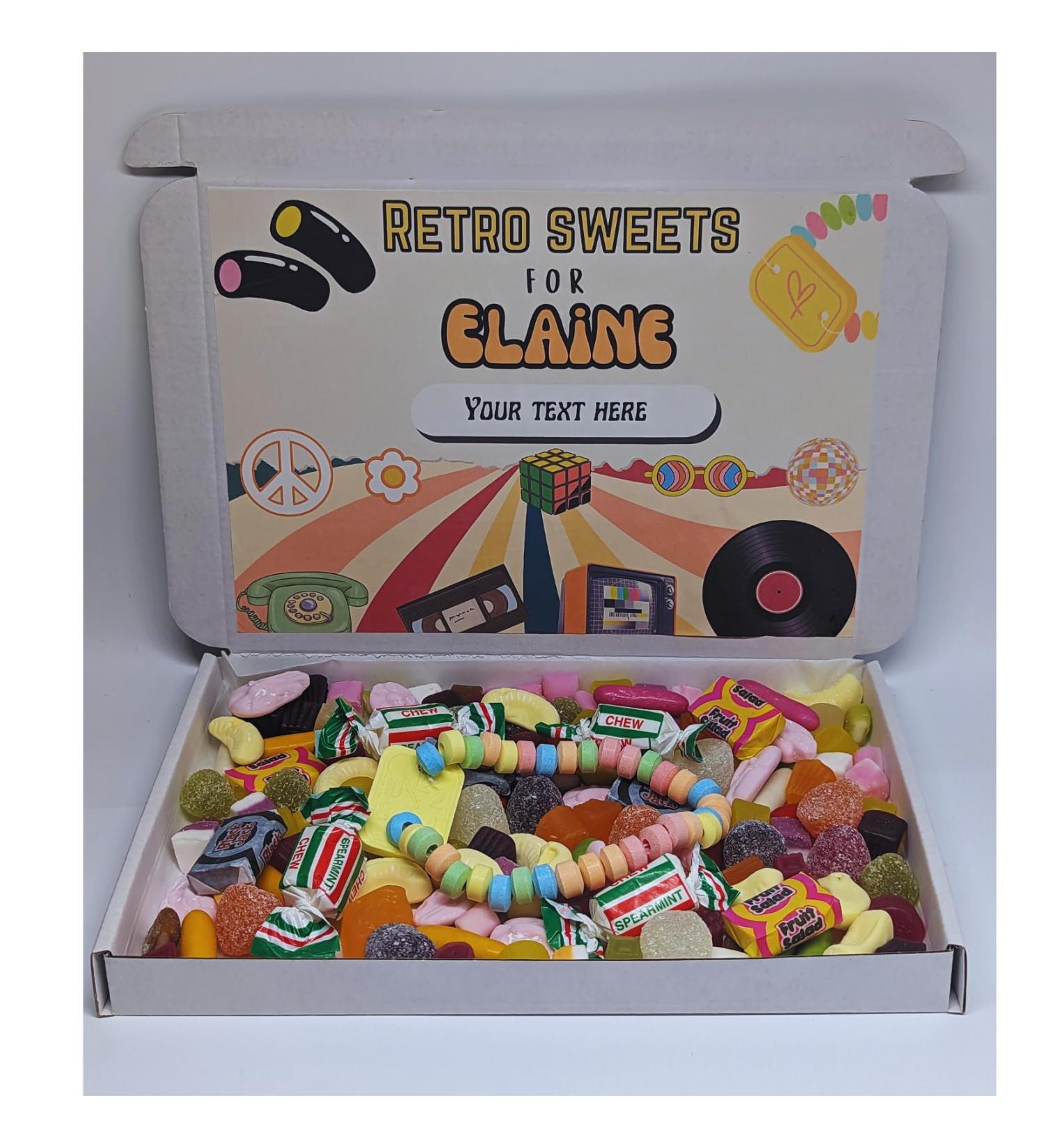 Personalised Retro sweet box | retro sweet box | 1970s 1960s 1980s sweets | Retro sweets |Birthday gift him/her|Personalised sweet box