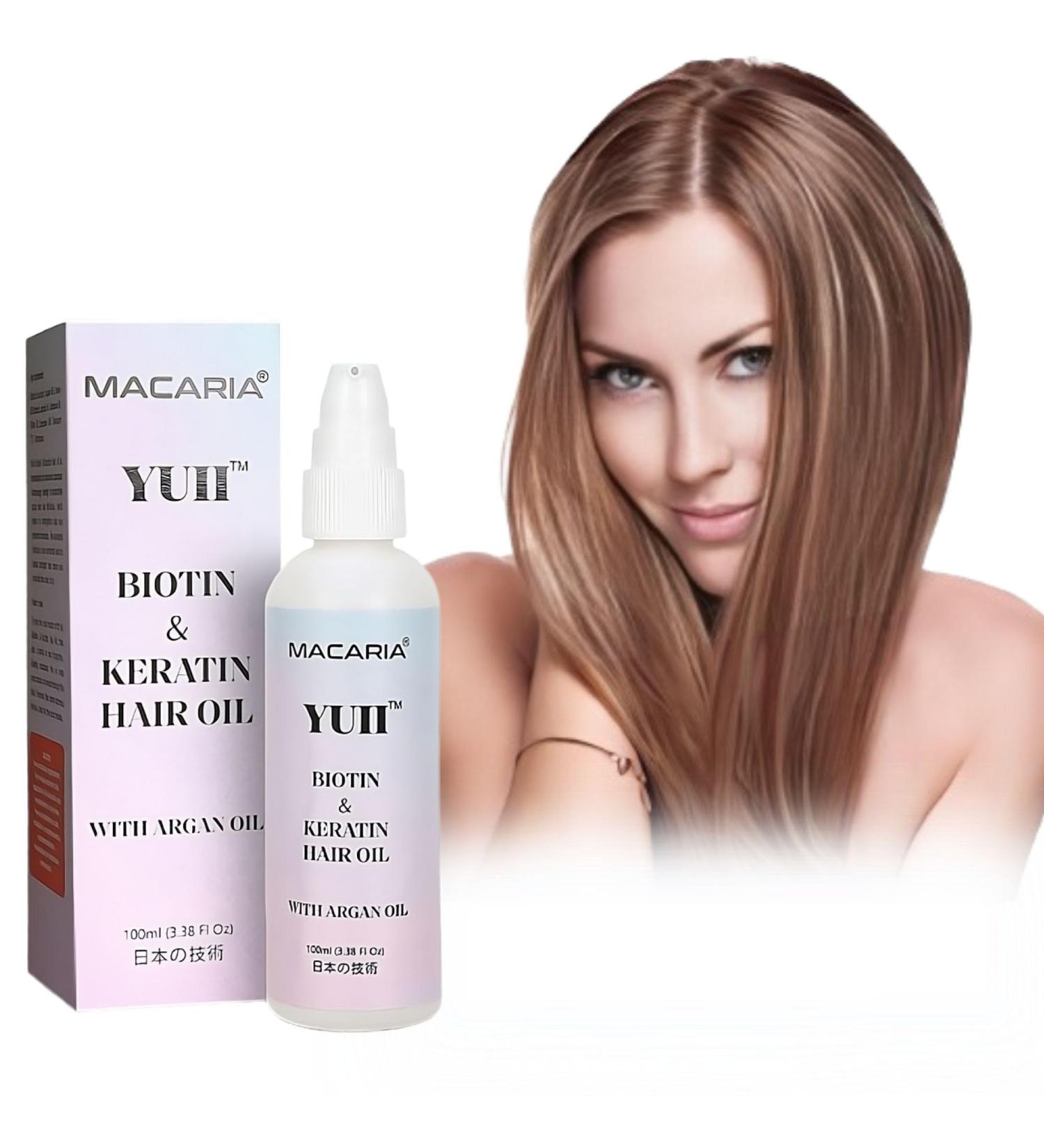 Macaria Herbal Pvt ltd YUII Biotin Hair Oil For Fast Growing Hair With Argan Oil - Buy Online on GoSupps.com