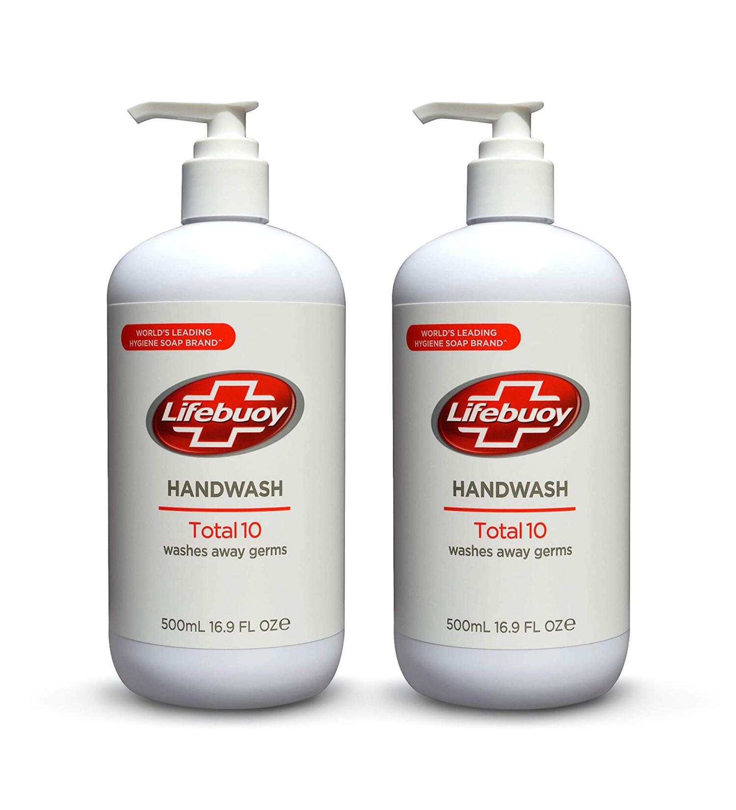Lifebuoy Total 10 Hand Wash 16.9 FL OZ - Pack of 2 | Antibacterial Formula - Buy Online on GoSupps.com