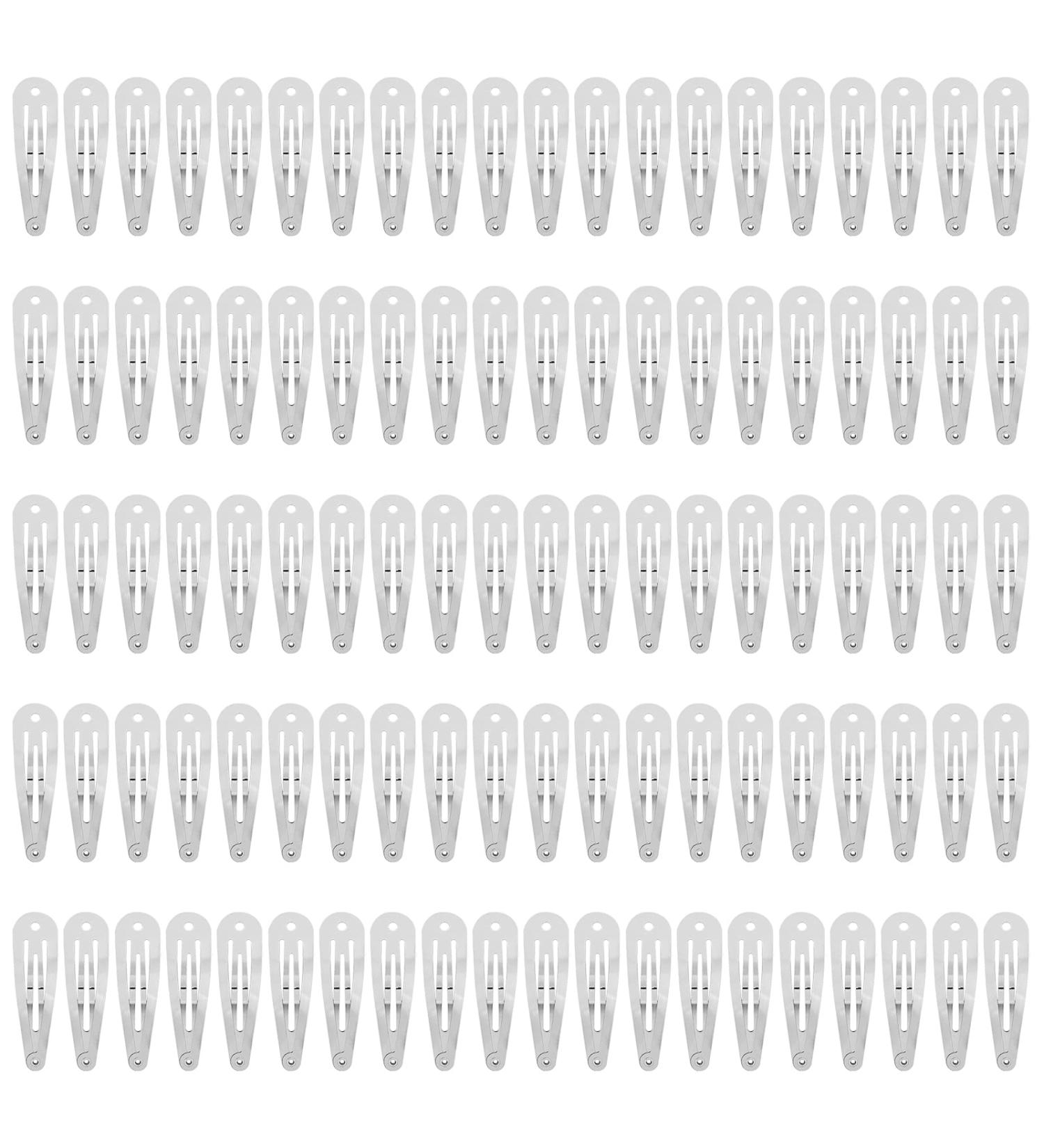 100 Pack 2 Inch Small Silver Snap Hair Clips - Hairpins for Women, Girls, and Kids - DIY Hair Accessories - Buy Online on GoSupps.com