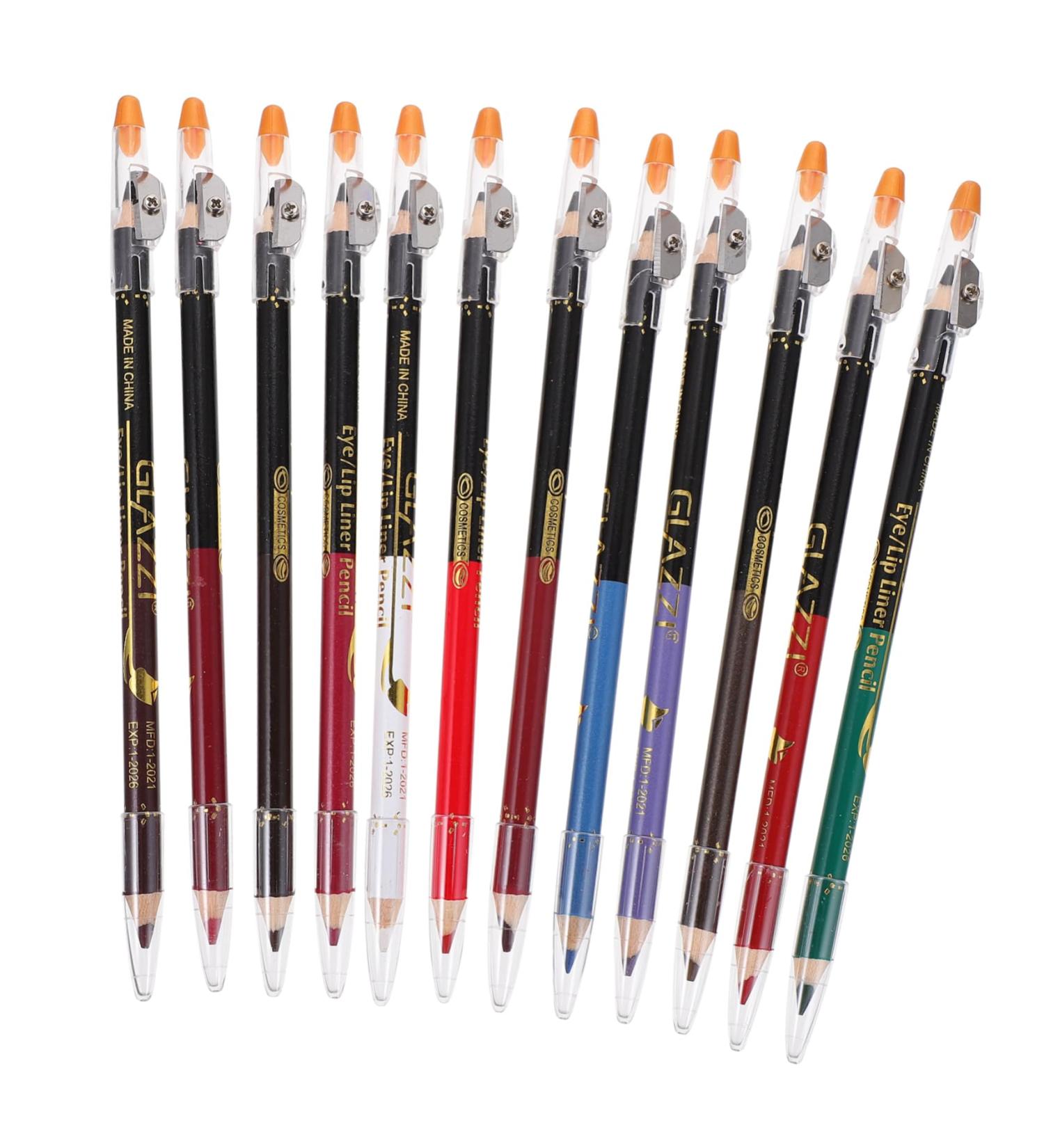 IWOWHERO 12pcs Lip Liner Eyeliner Lip Liner Pencil Eyeliner Pencil Waterproof Eye Liner Pencil Wooden - Buy Online on GoSupps.com