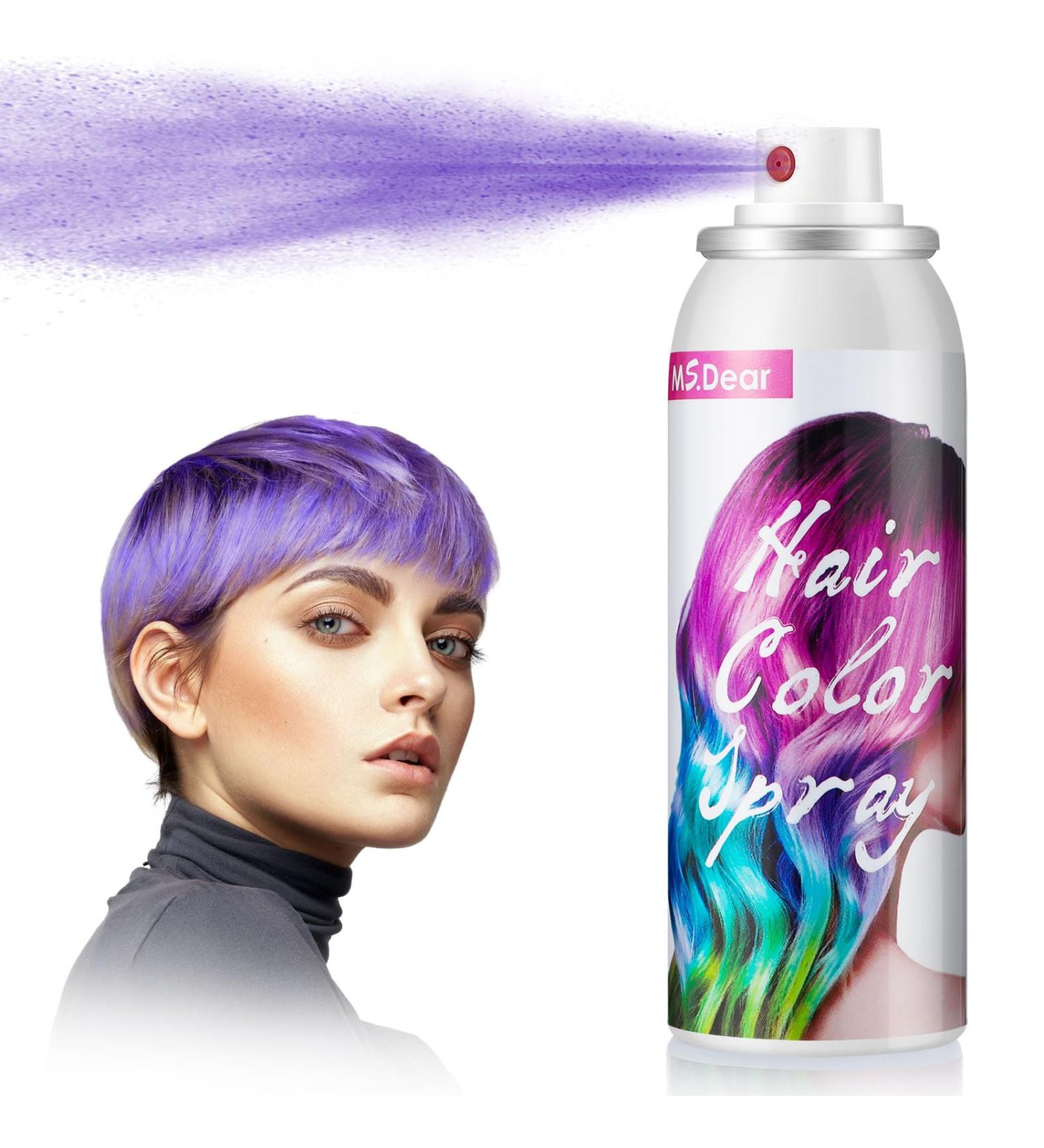 ONE-TIME USE Purple Hair Color Spray for Christmas Party Crazy Hair Day - 1-Day Washable 100ML - Buy Online on GoSupps.com