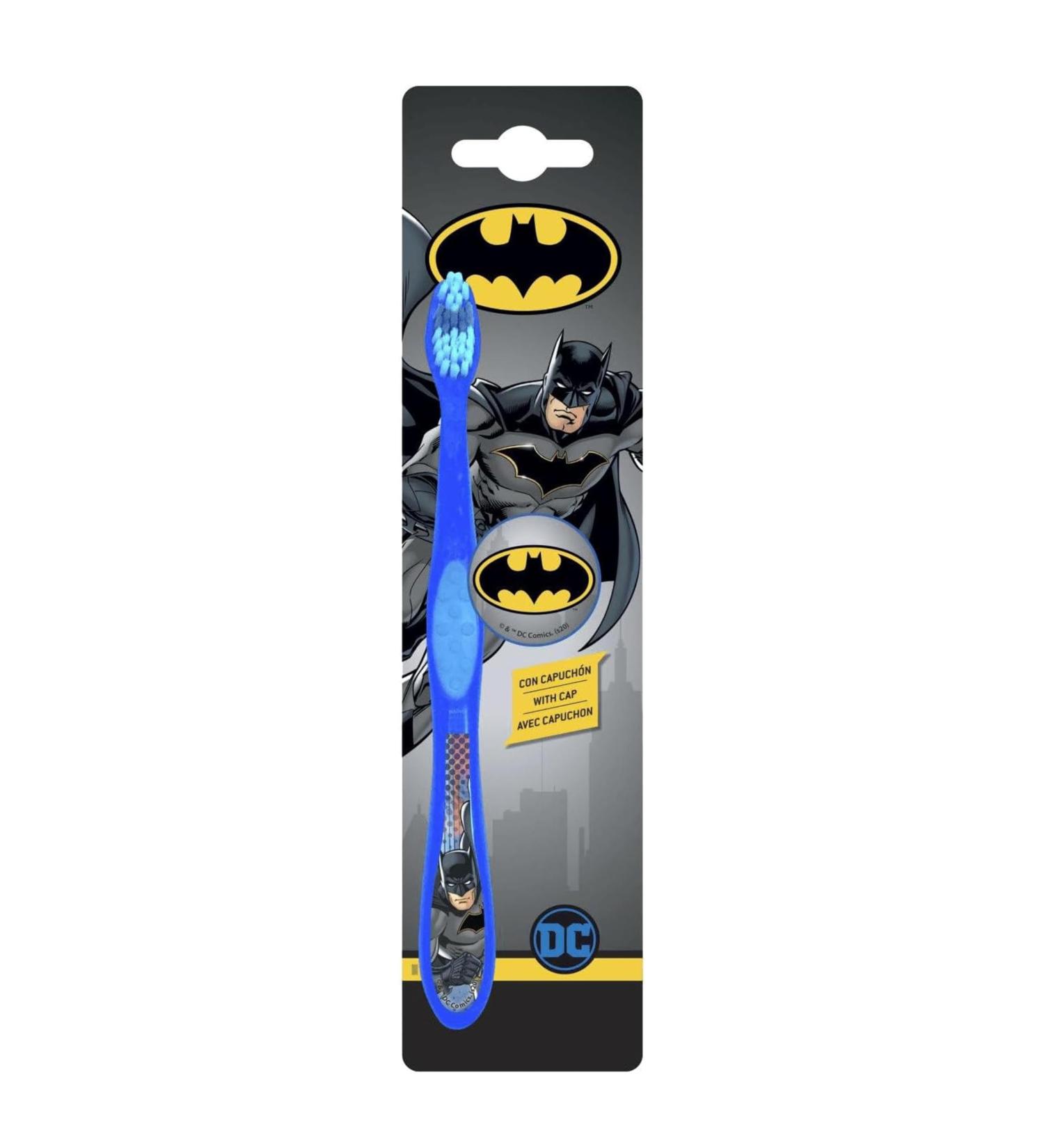 Dark Knight Kids Toothbrush with Protection Cap Comfortable Handle and Soft Bristles for Ages 3+
