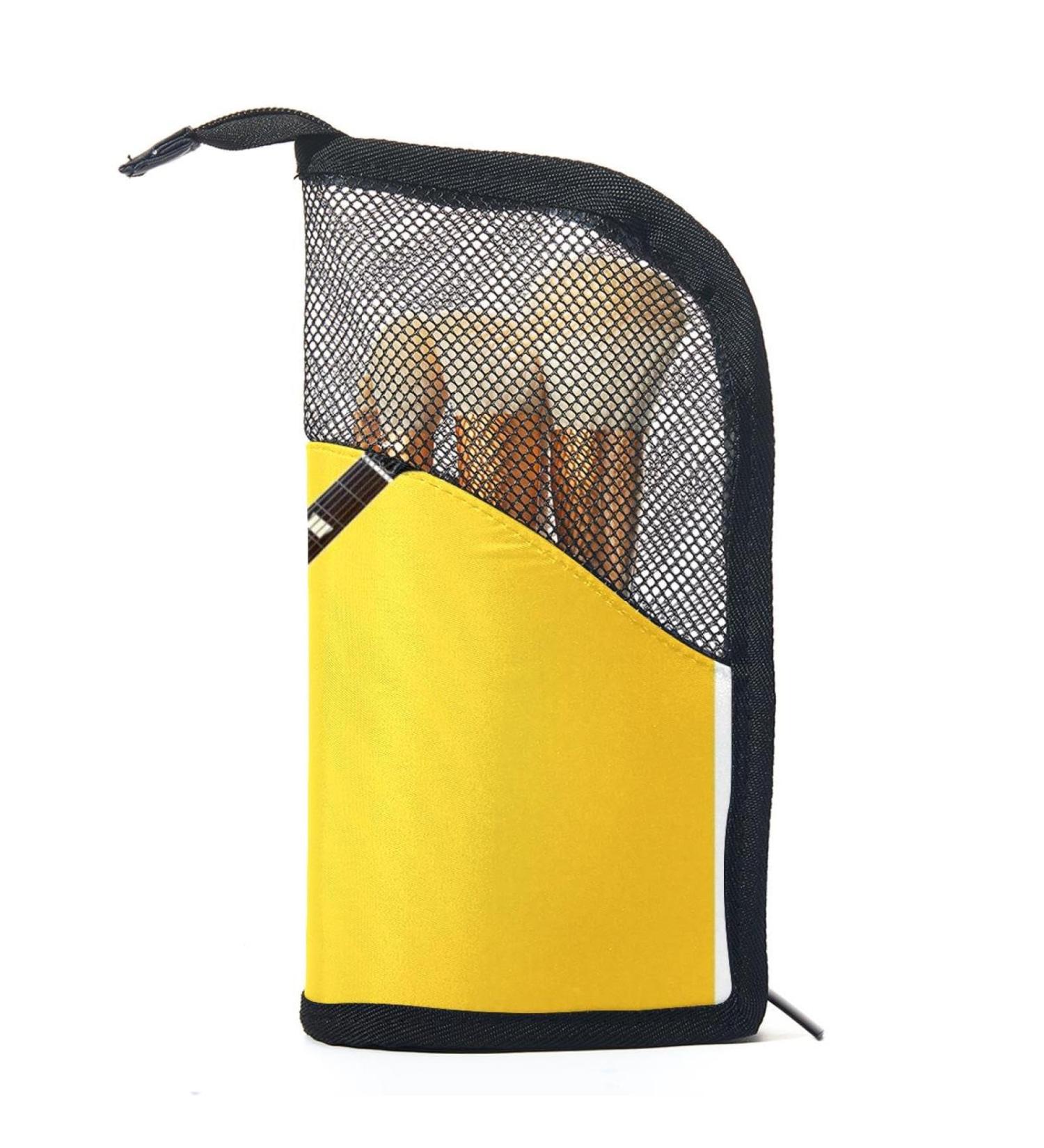 Travel Makeup Brush Holder with 12PCS Brushes - Stand-Up Organizer Bag for Women | Perfect for Guitar Lovers - Buy Online on GoSupps.com