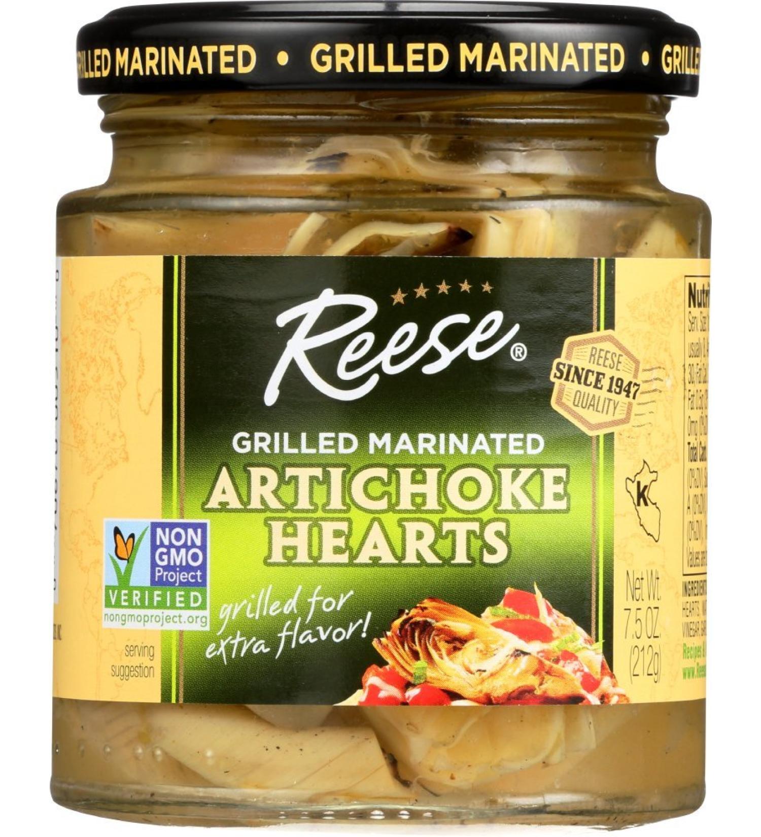 Reese Grilled Marinated Artichokes Hearts 7.5oz (Pack of 12) - Savory Grilled Artichoke Hearts - Buy Online on GoSupps.com