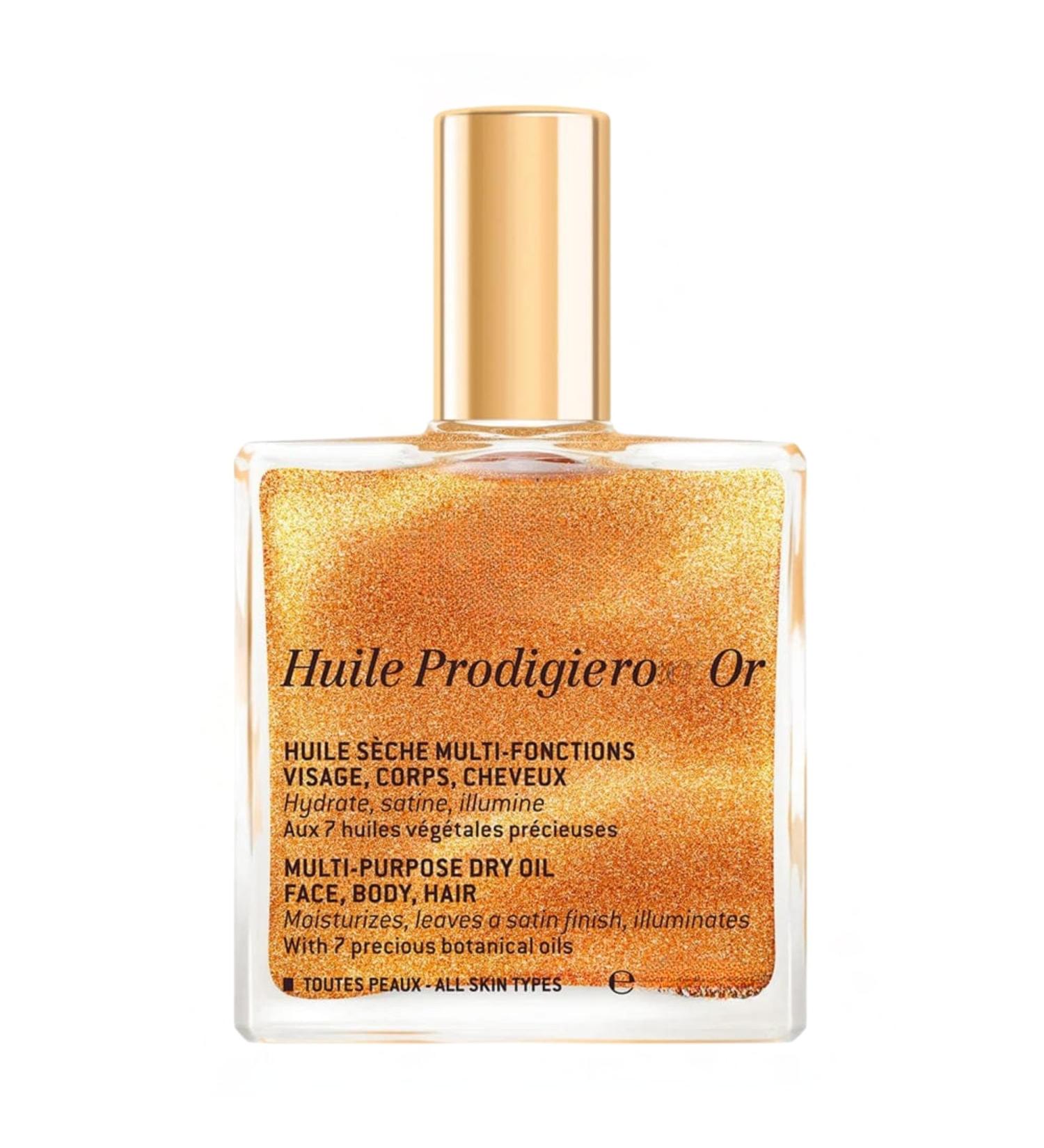 Prodigiero Huile Shimmer Multi-Purpose Dry Oil UXE - Luxurious Radiant Glow and Hydration for Face Body & Hair 1.6 Fl Oz - Buy Online on GoSupps.com