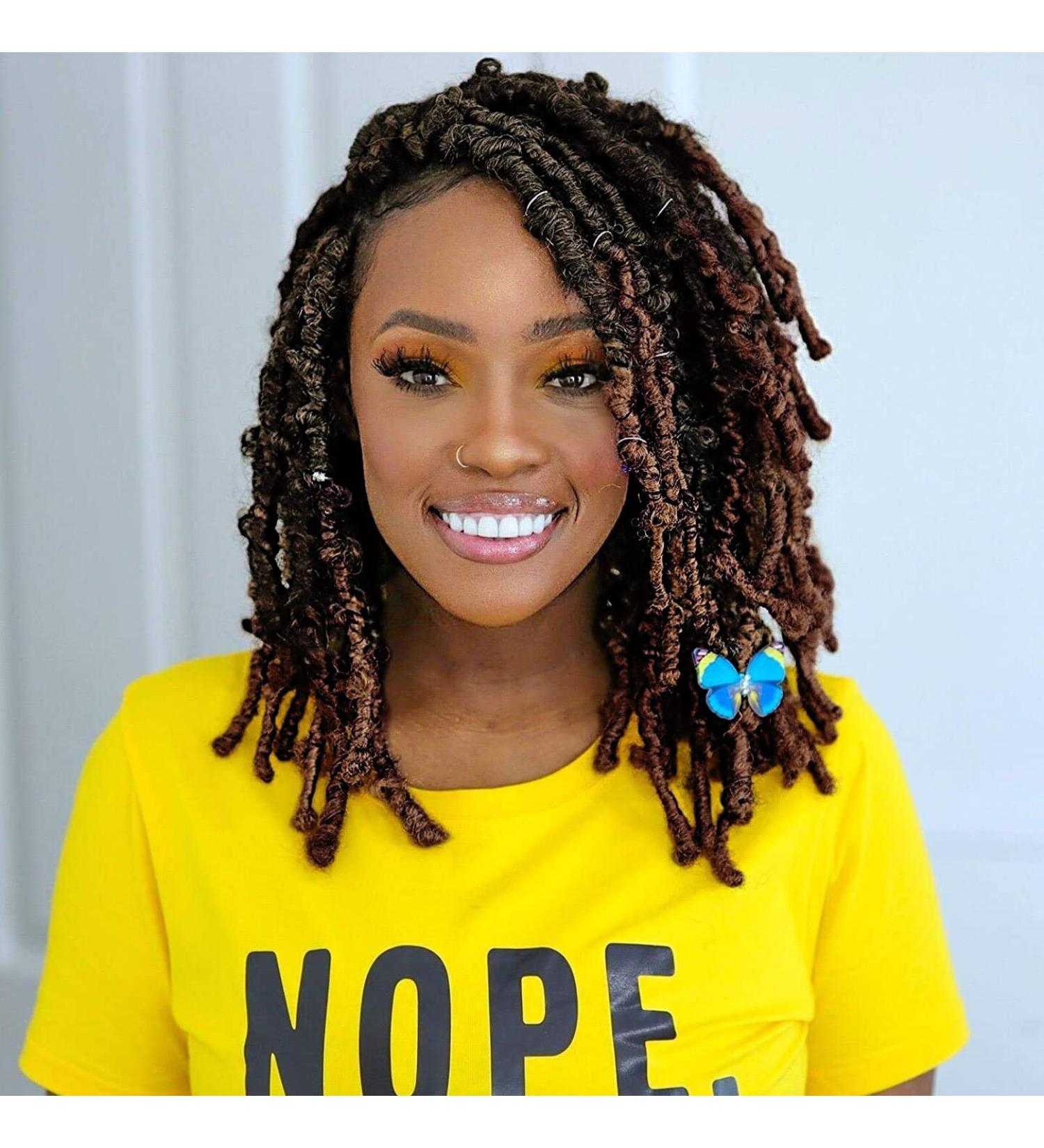 12 Inch Butterfly Locs Crochet Hair 8packs Pre Looped Distressed Faux Locs T30 - Buy Online on GoSupps.com